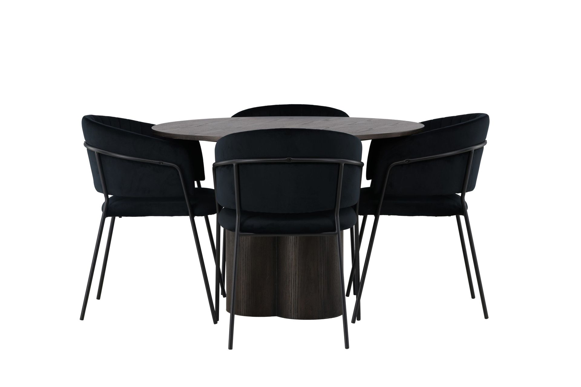 Olivia Matgrupp 110 cm Rund med 4 Selma Stolar - Svart