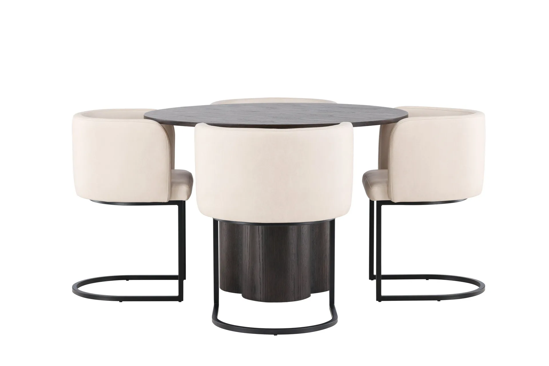 Olivia Matgrupp 110 cm Rund med 4 Simrishamn stolar - Beige