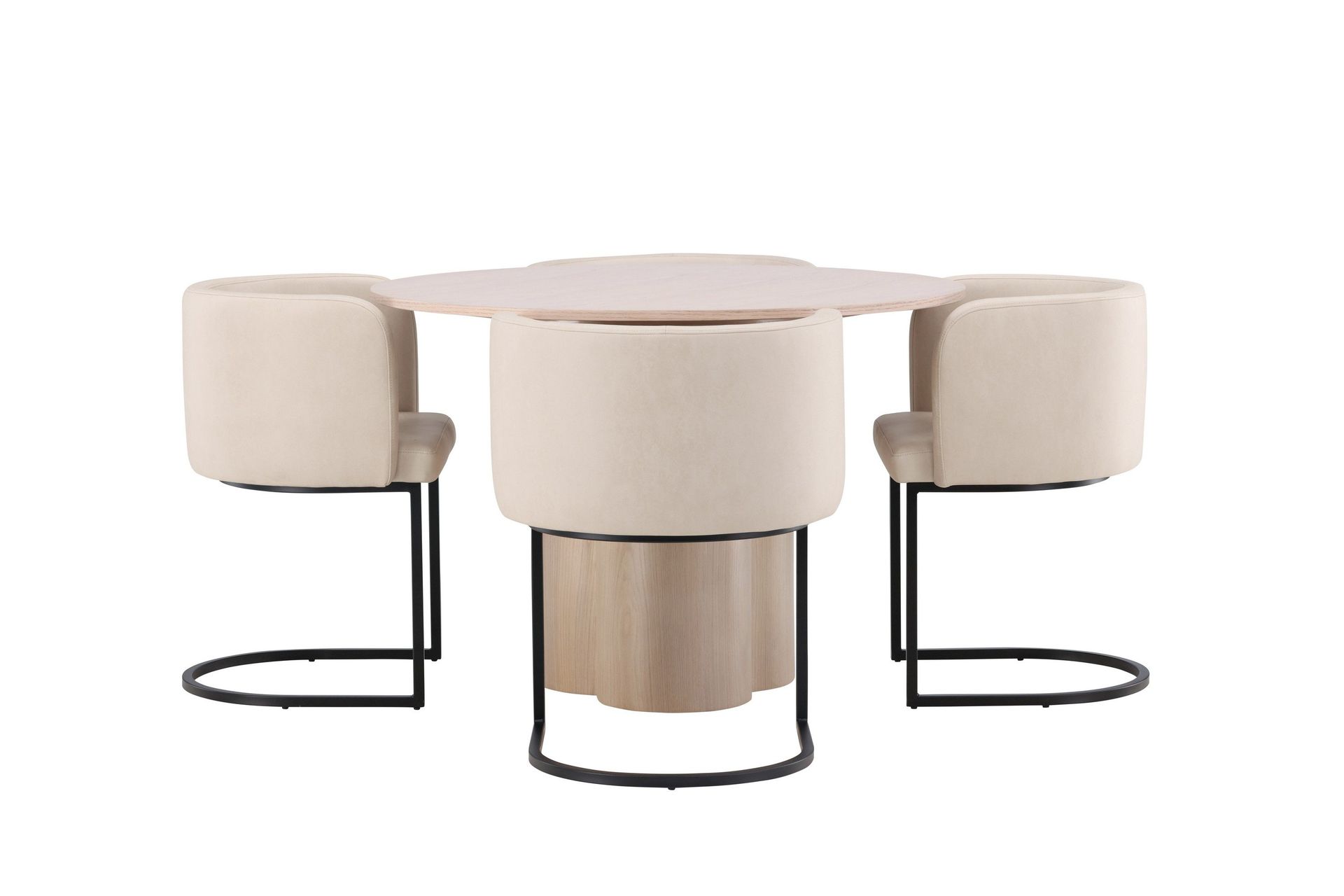 Olivia Matgrupp 110 cm Rund med 4 Simrishamn stolar - Whitewash