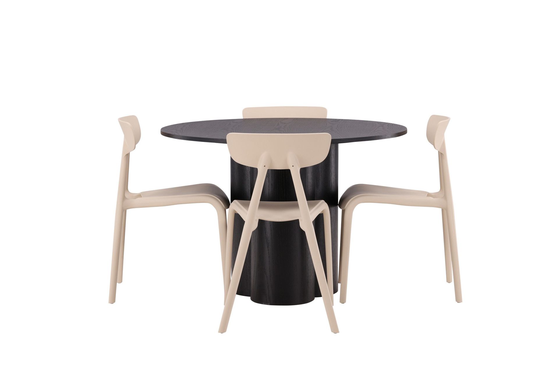 Olivia Matgrupp 110 cm Rund med 4 Ursholmen Stolar - Beige