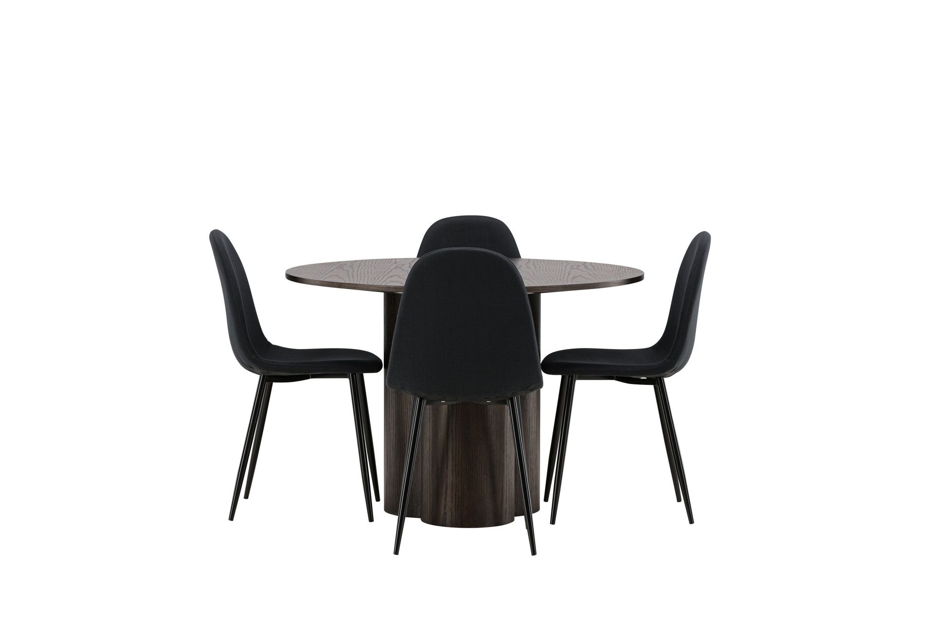 Olivia Matgrupp 110 cm Rund med 4 Polar stolar - Svart