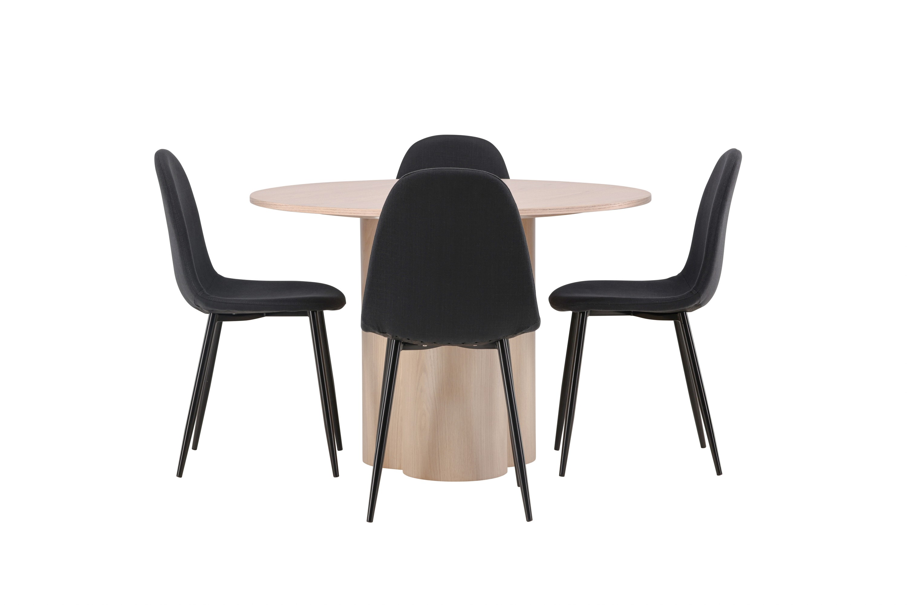 olivia matgrupp 110 cm rund med 4 polar stolar - whitewash