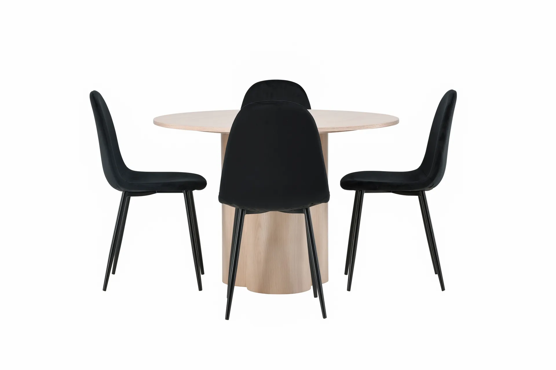 olivia matgrupp 110 cm rund med 4 polar stolar - whitewash