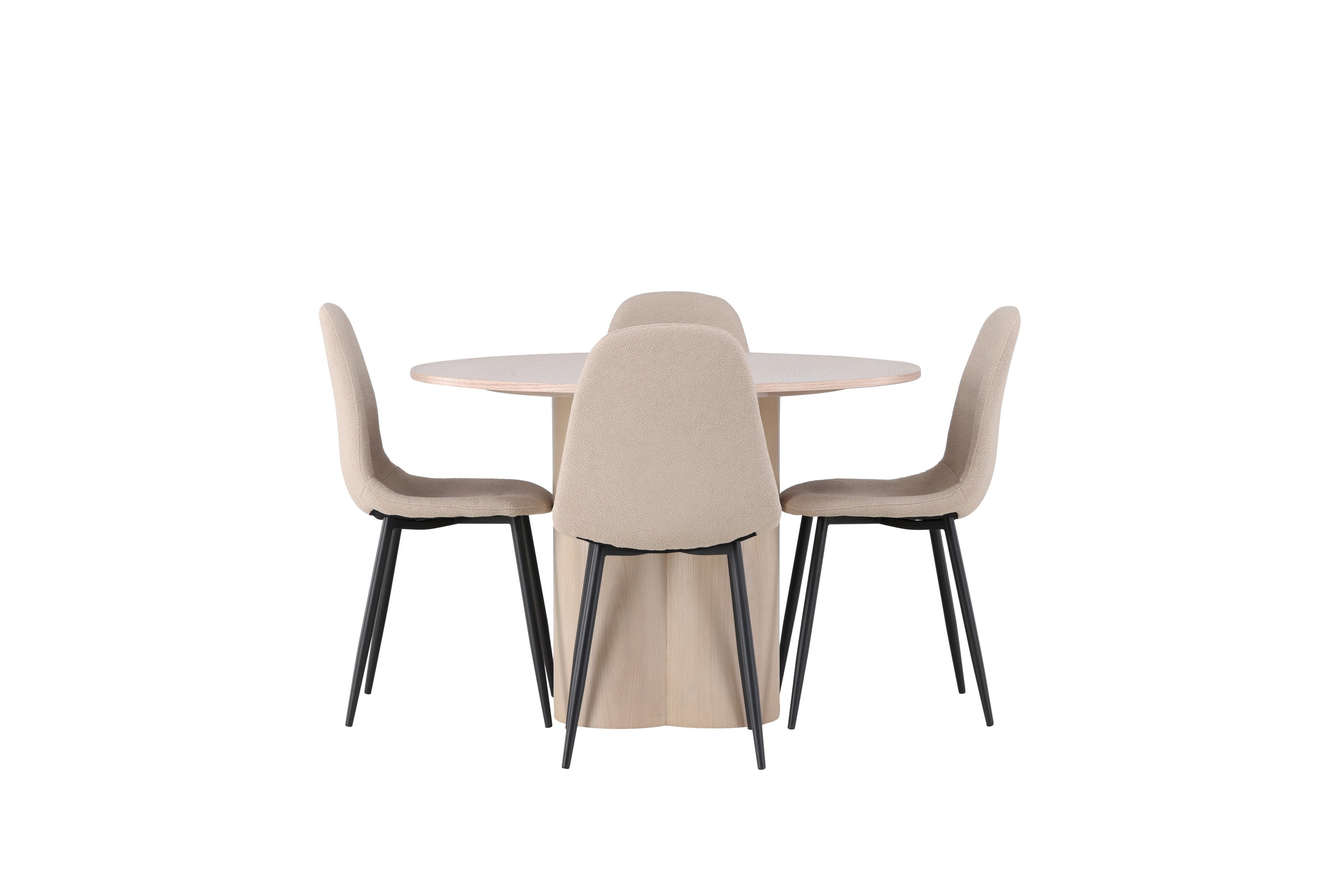 Olivia Matgrupp 110 cm Rund med 4 Polar stolar Whitewash