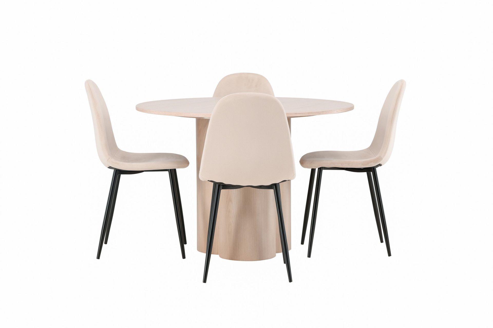 Olivia Matgrupp 110 cm Rund med 4 Polar stolar - Whitewash