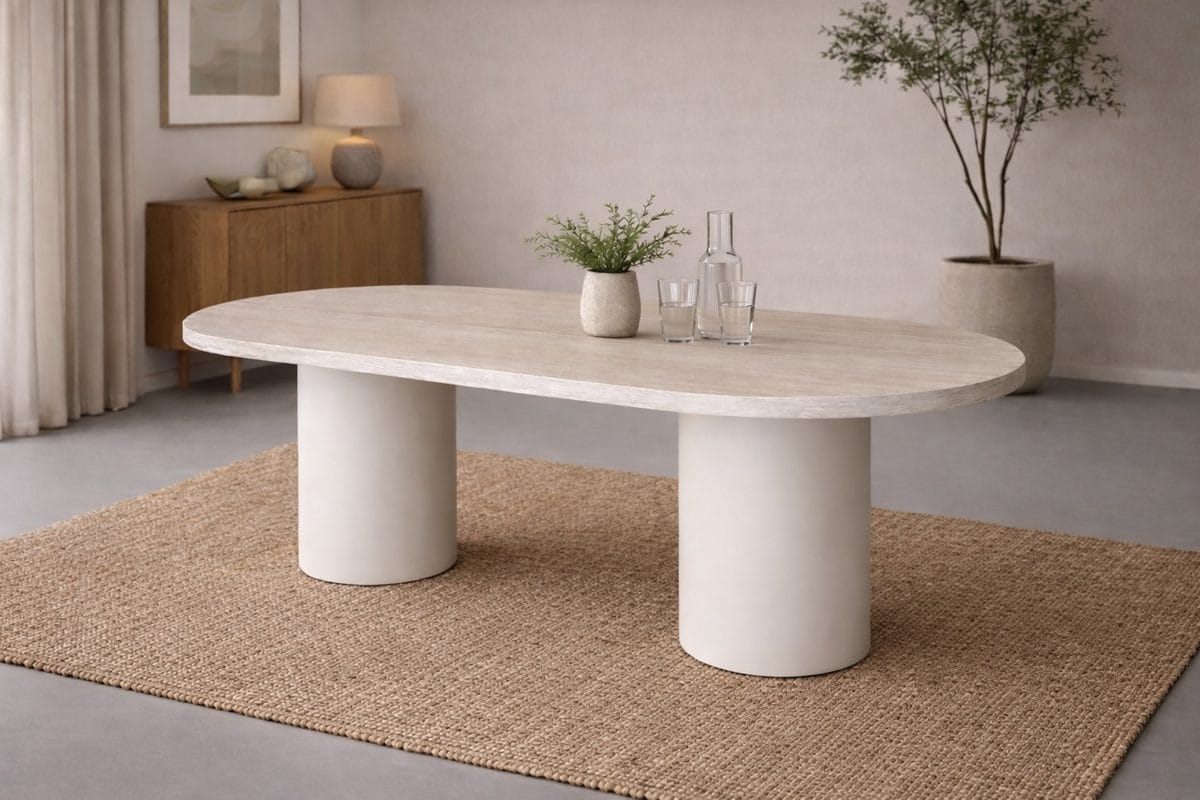 Ovalt Matbord Narvik 200 cm - Beige