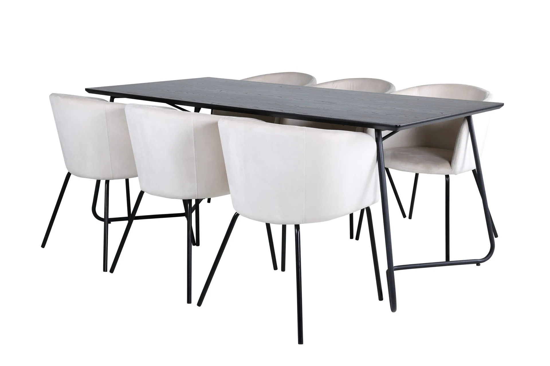 Petra Matgrupp 190 cm Rektangul&auml;r med 6 Berit stolar - Beige