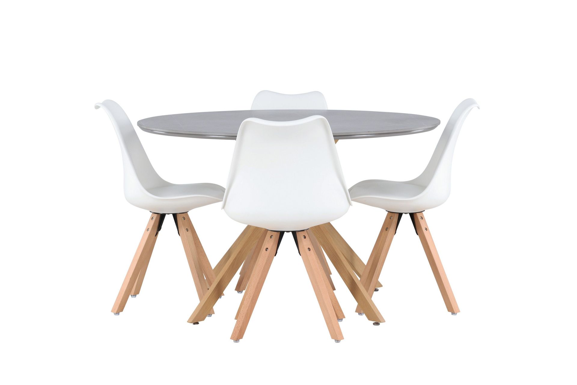Piazza Matgrupp  120 cm Rund med 4 Zeno stolar - Gr&aring;