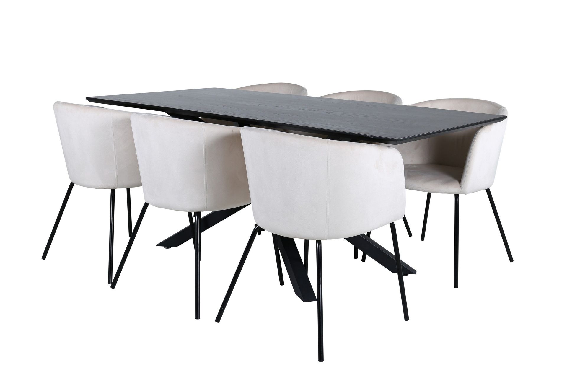 Piazza Matgrupp 180 cm Rektangul&auml;r med 6 Berit stolar - Beige