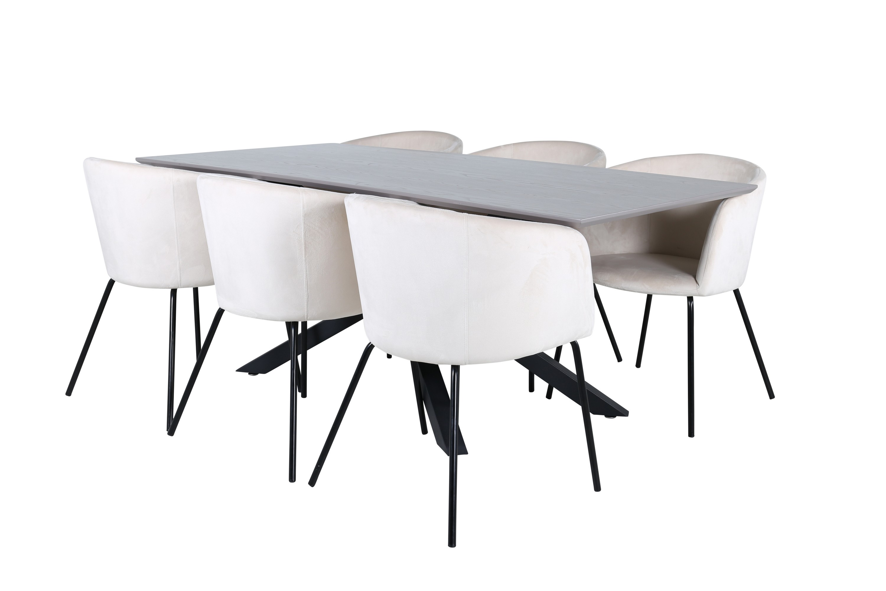 Piazza Matgrupp 180 cm Rektangulär med 6 Berit stolar Beige