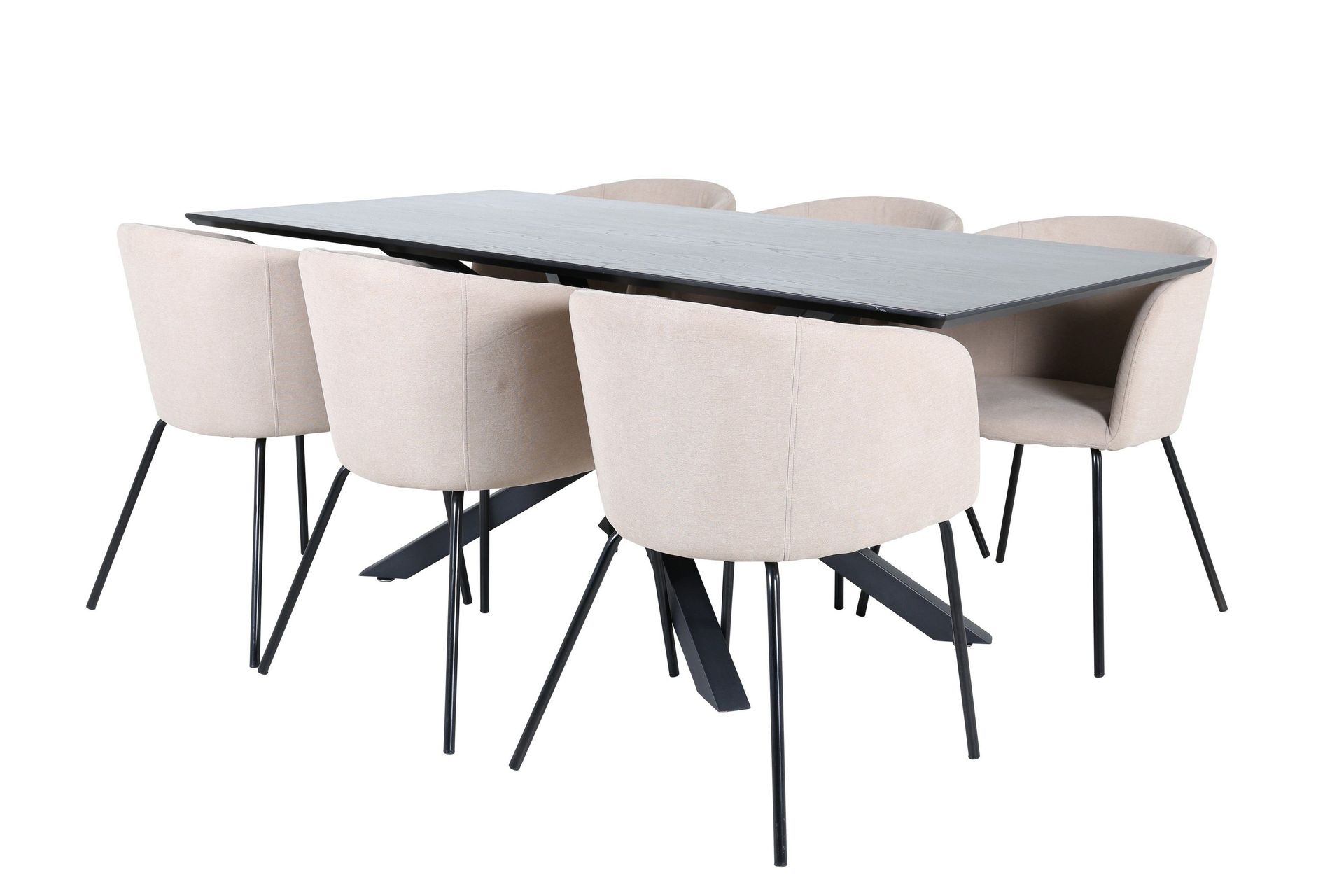 Piazza Matgrupp 180 cm Rektangulär med 6 Berit stolar - Beige