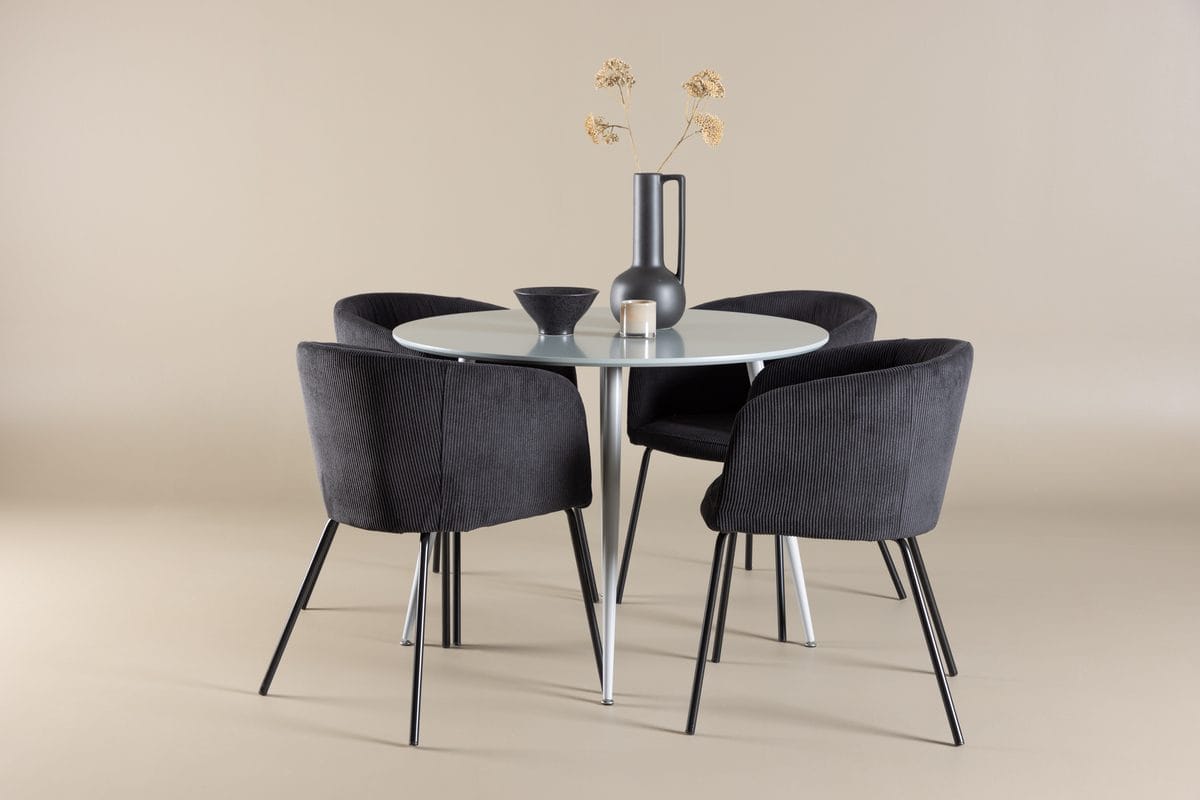 Plaza Matbord 100 cm med 4 Berit Karmstol -