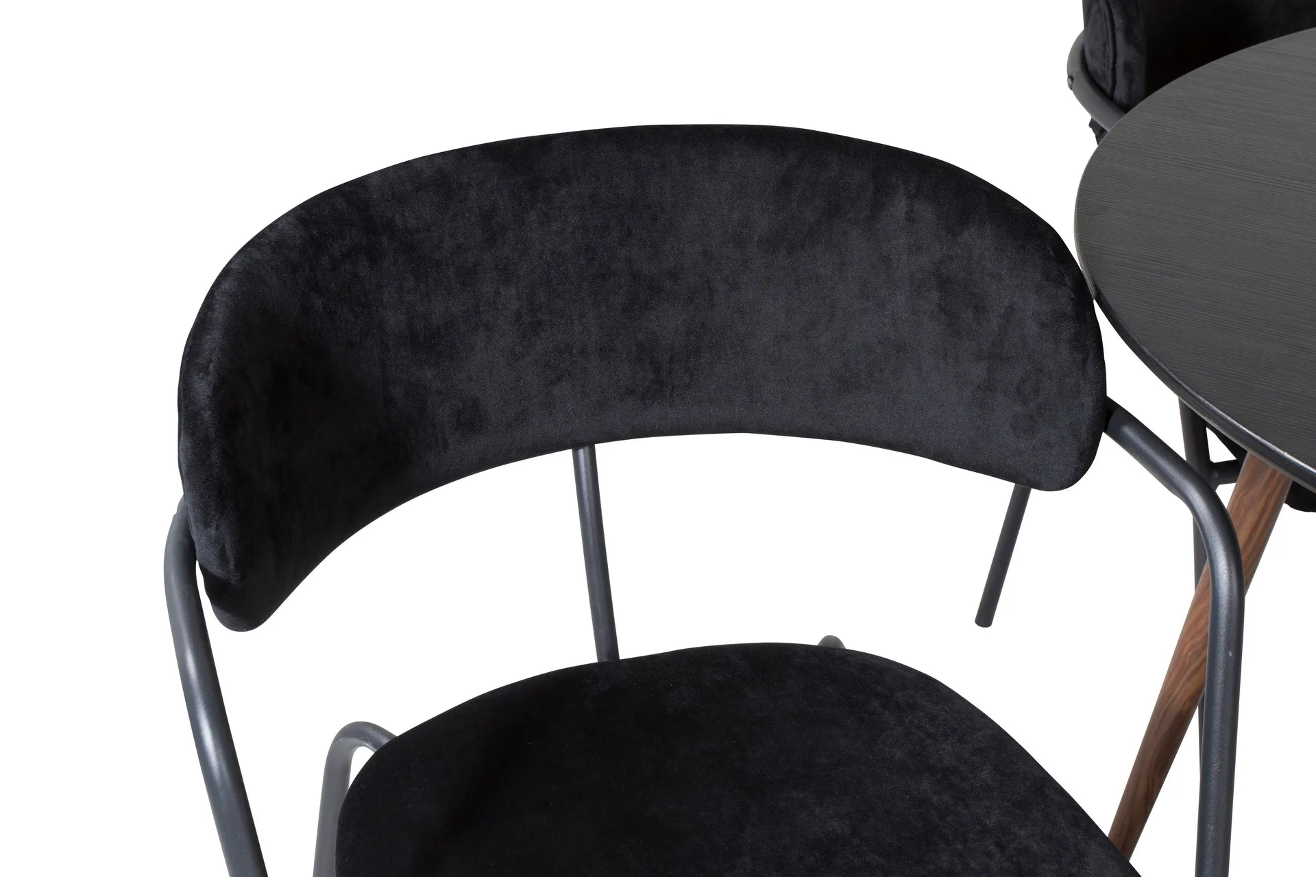 Plaza Matgrupp 100 cm Rund med 4 Arrow stolar - Svart