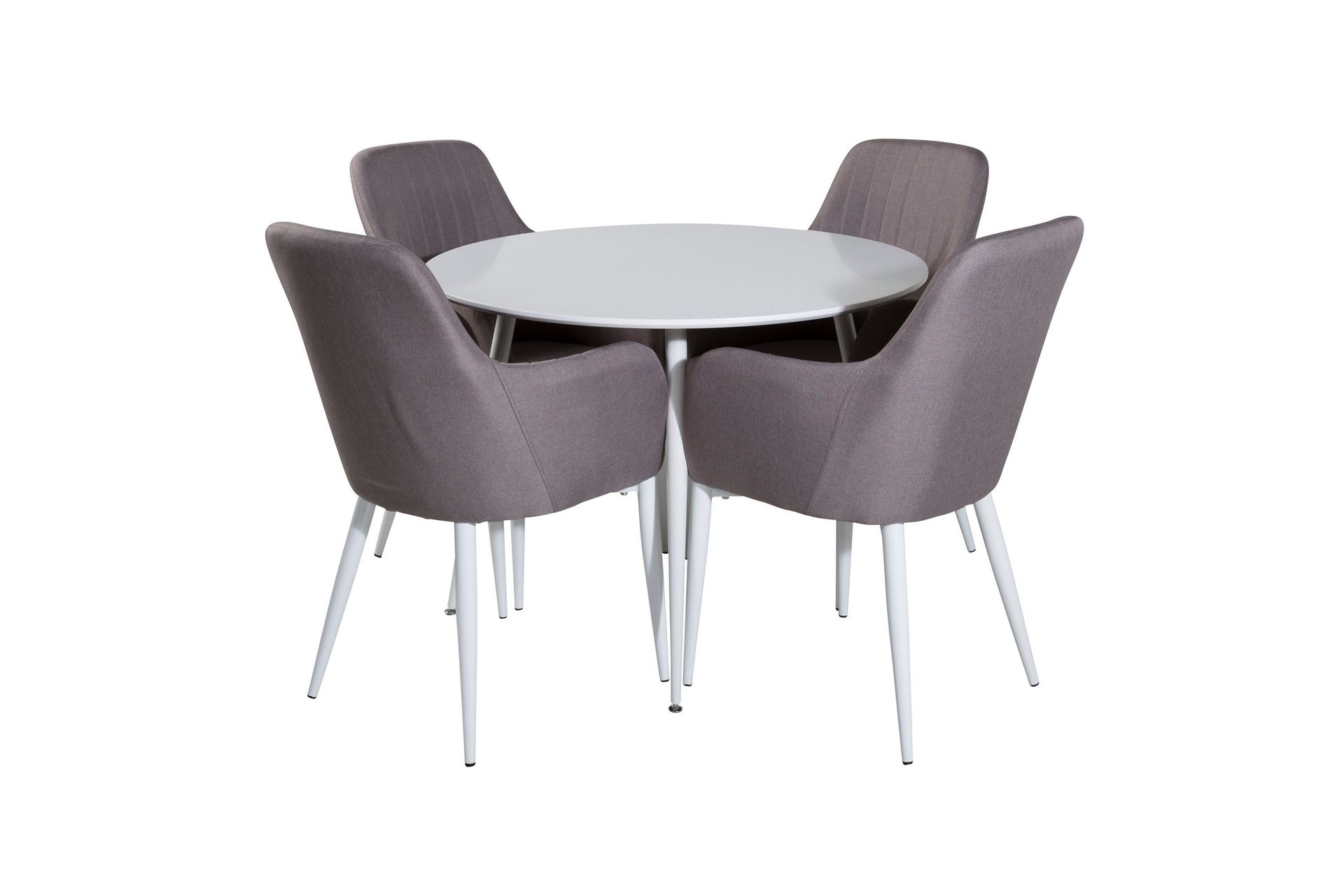 Plaza Matgrupp 100 cm Rund med 4 Comfort stolar - Grå