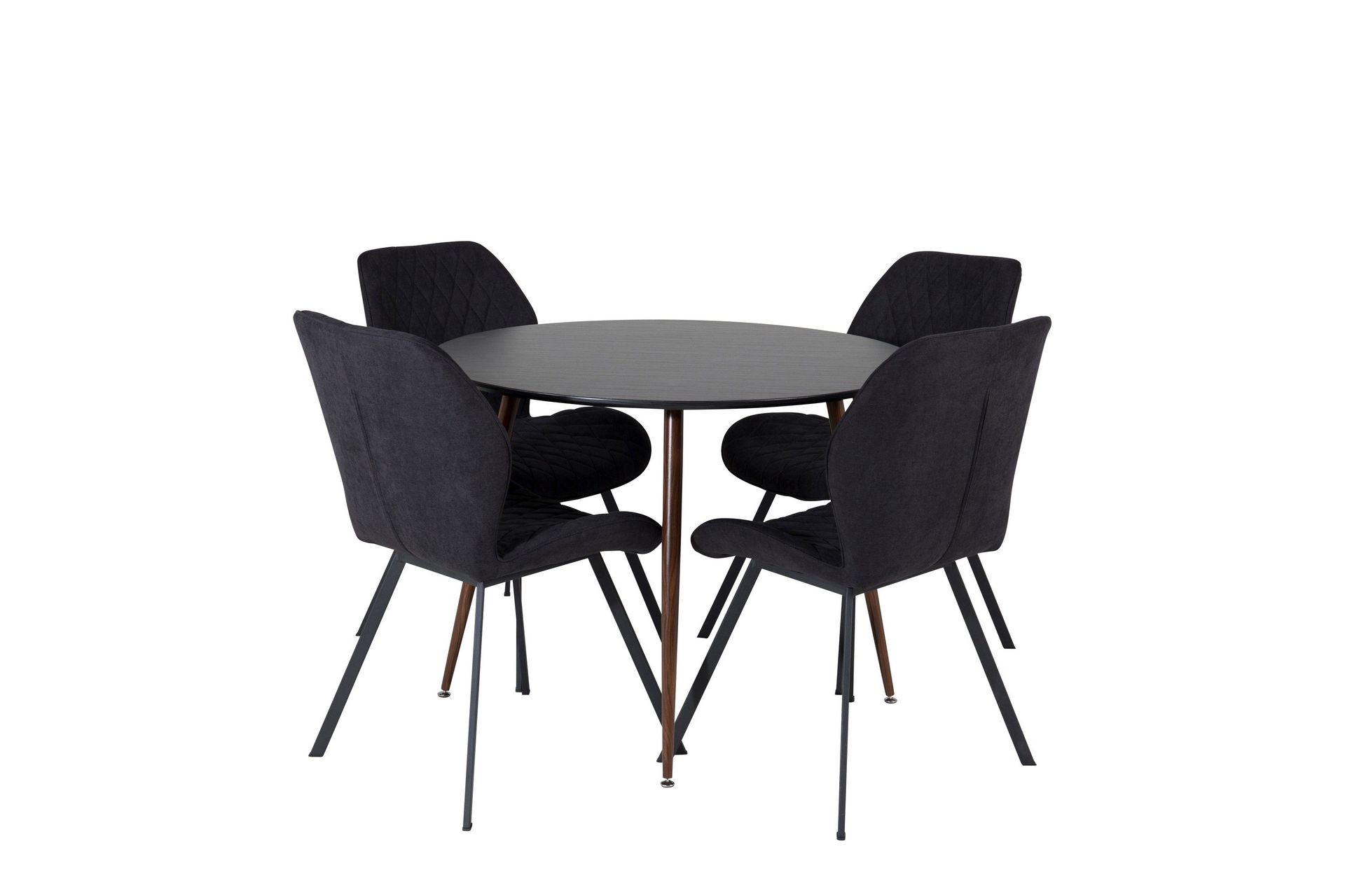 Plaza Matgrupp 100 cm Rund med 4 Gemma stolar - Svart