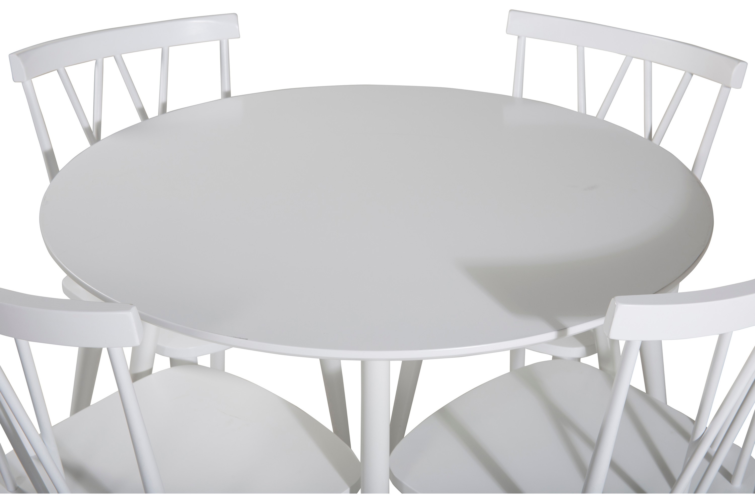 Plaza Matgrupp 100 cm Rund med 4 Polar stolar Grå