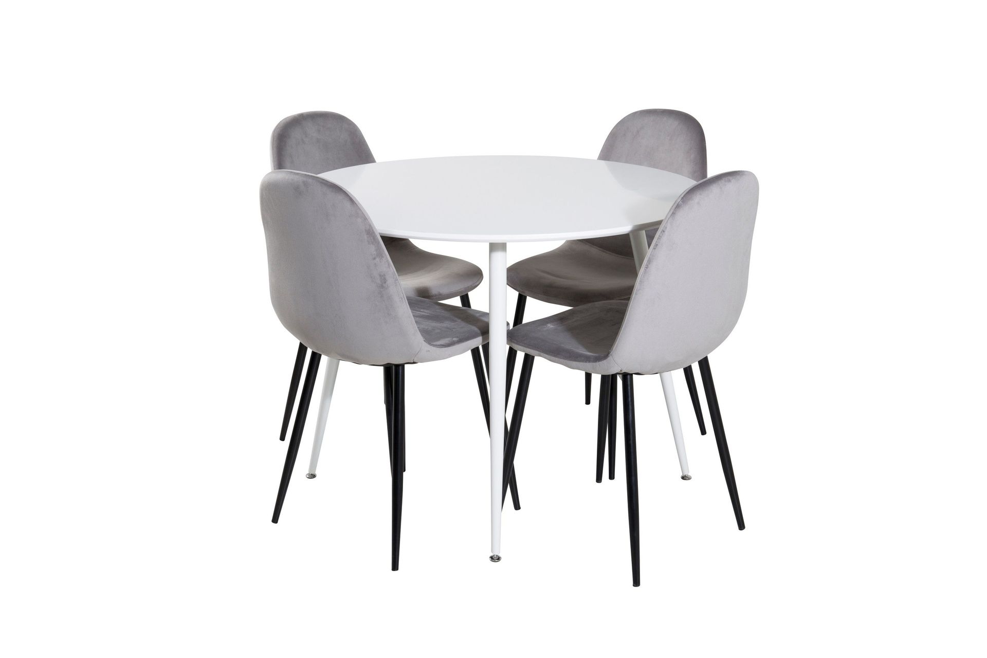 Plaza Matgrupp 100 cm Rund med 4 Polar stolar - Svart