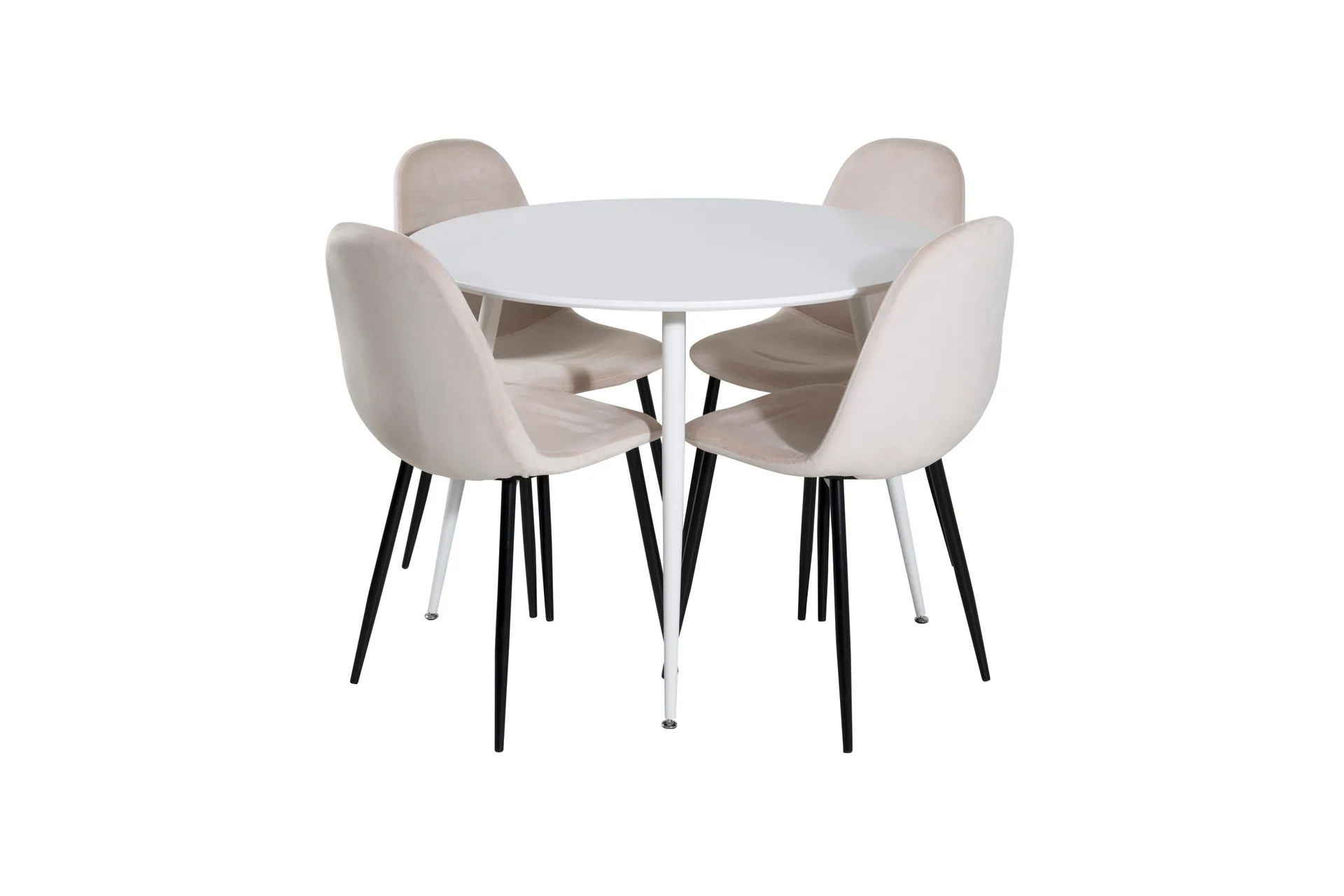 Plaza Matgrupp 100 cm Rund med 4 Polar stolar - Beige