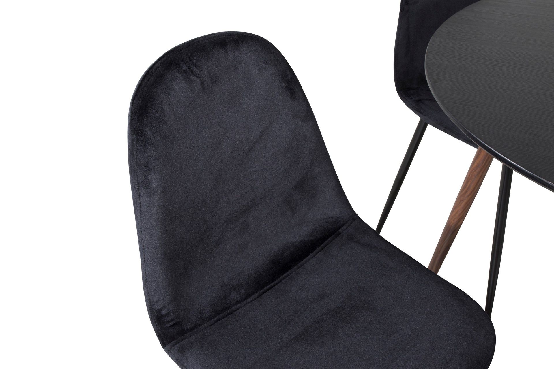 plaza matgrupp 100 cm rund med 4 polar stolar - svart