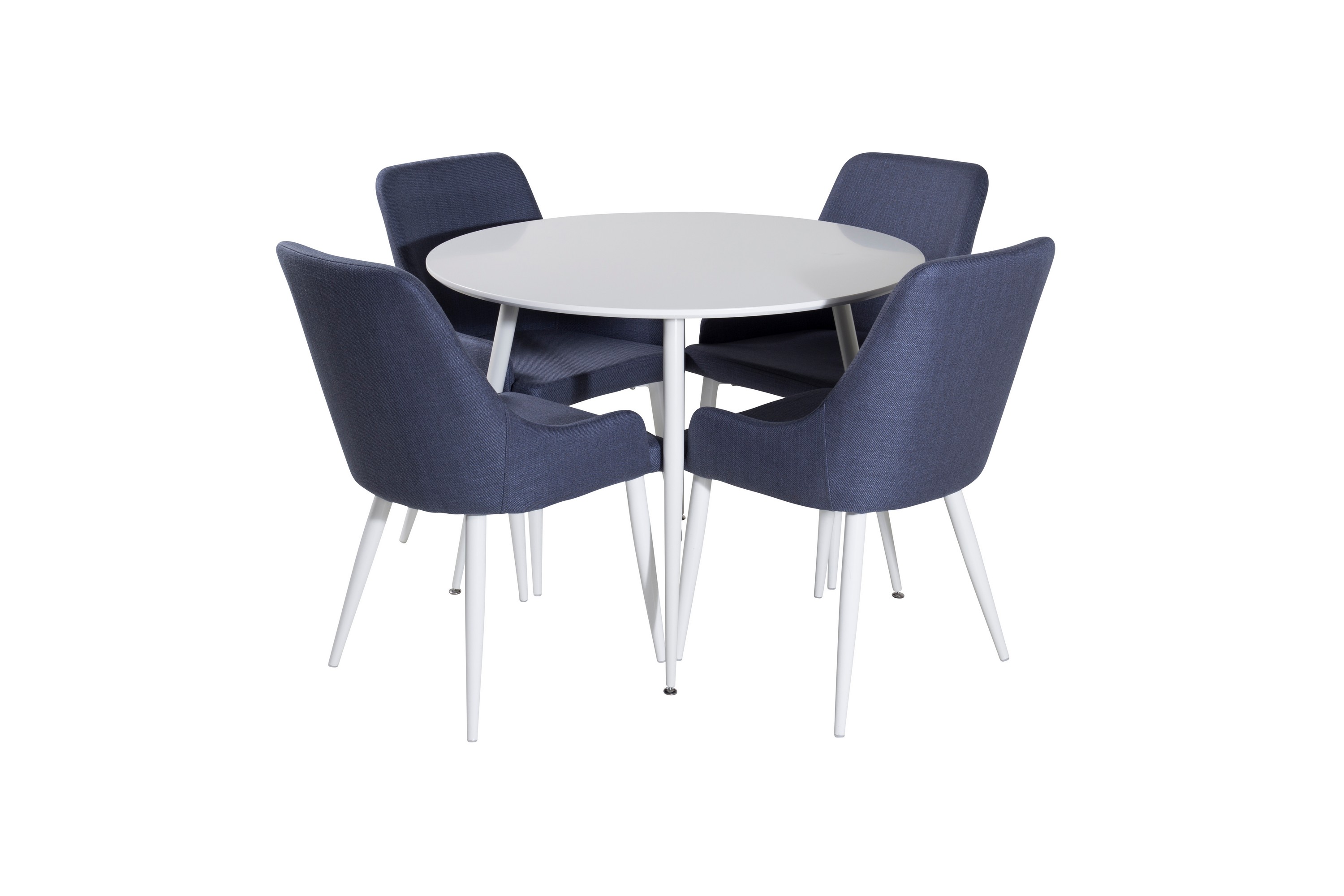 Plaza Matgrupp 100 cm Rund med 4 Plaza stolar Blå