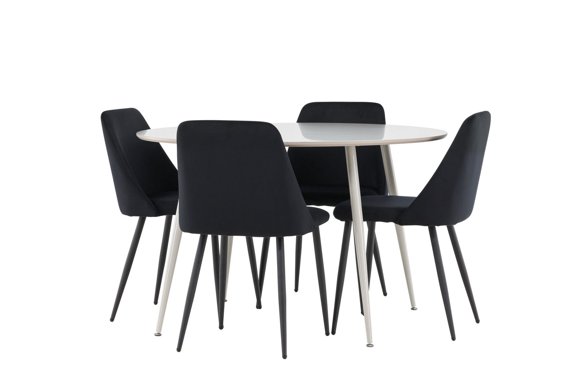 Plaza Matgrupp 120 cm Rund med 4 Night stolar - Beige/Svart
