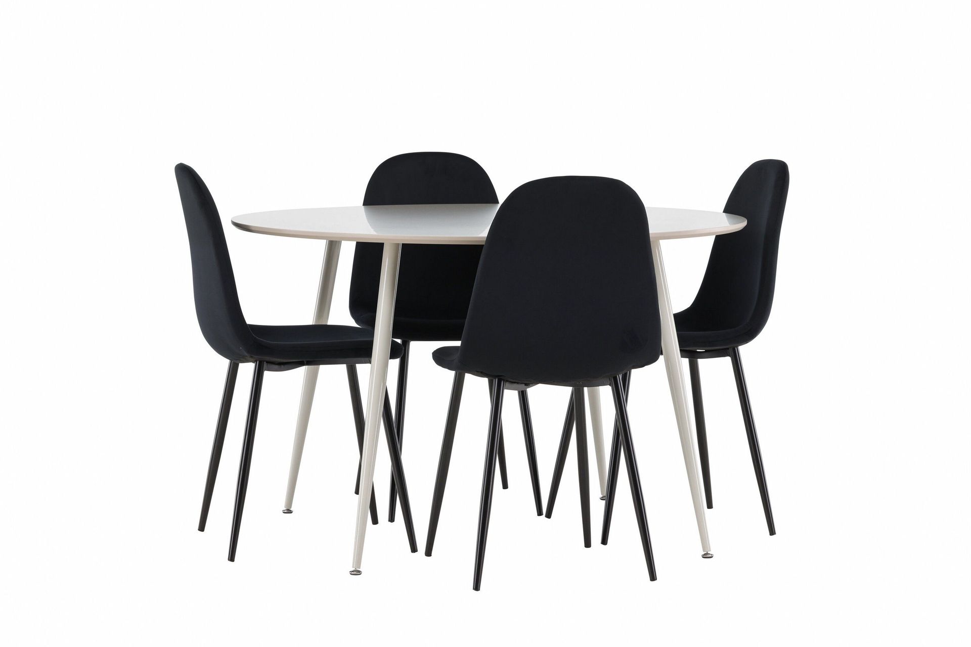 Plaza Matgrupp 120 cm Rund med 4 Polar stolar - Beige/Svart