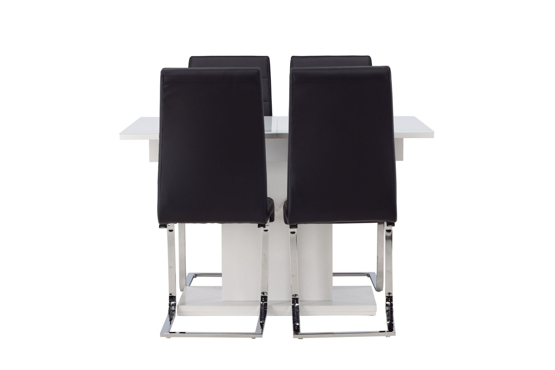 Pluto Matgrupp 120 cm Rektangul&auml;r med 4 Tempo stolar - Svart