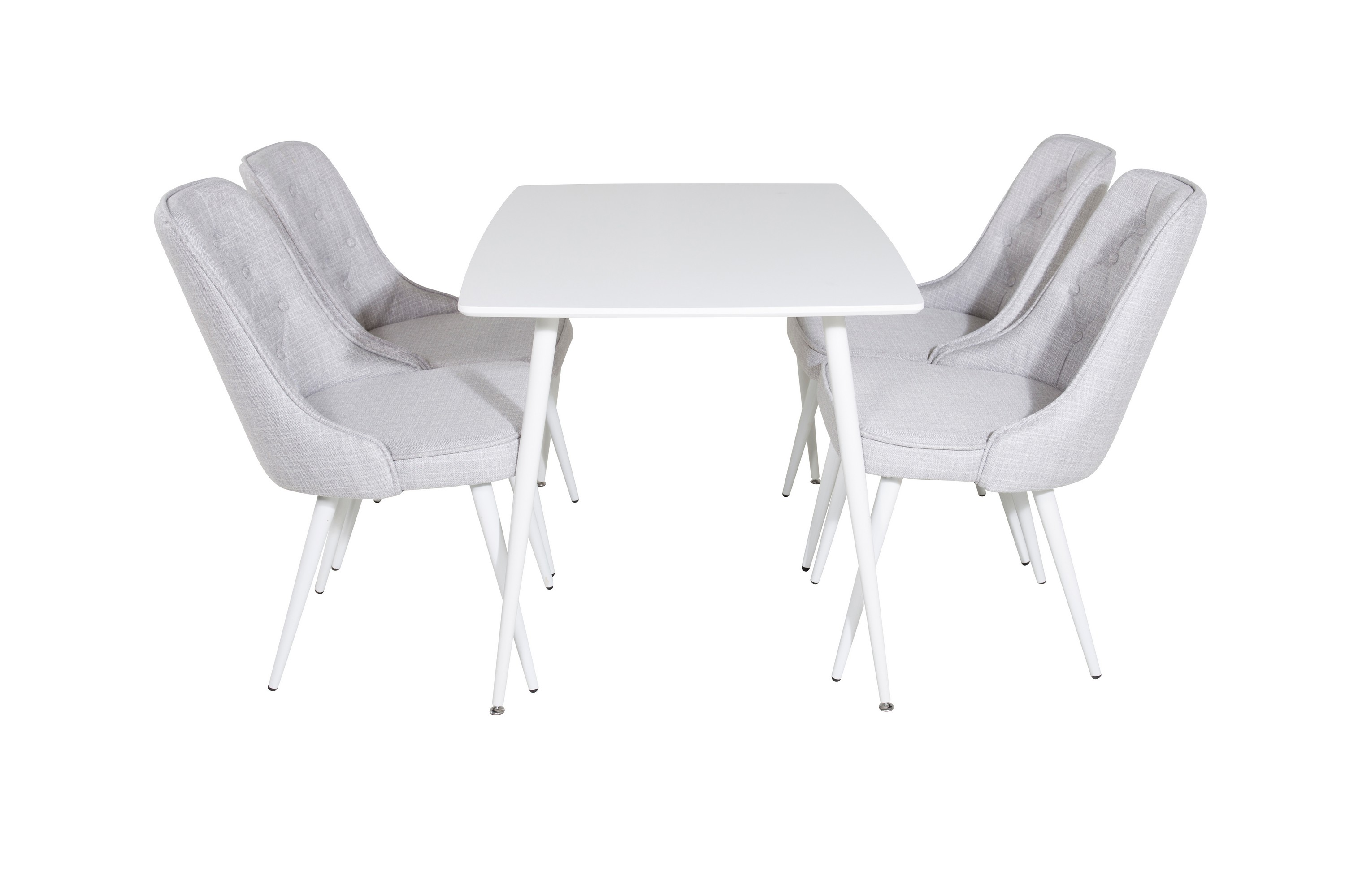 Polar Matgrupp 120 cm Rektangulär med 4 Velvet Deluxe stolar Grå
