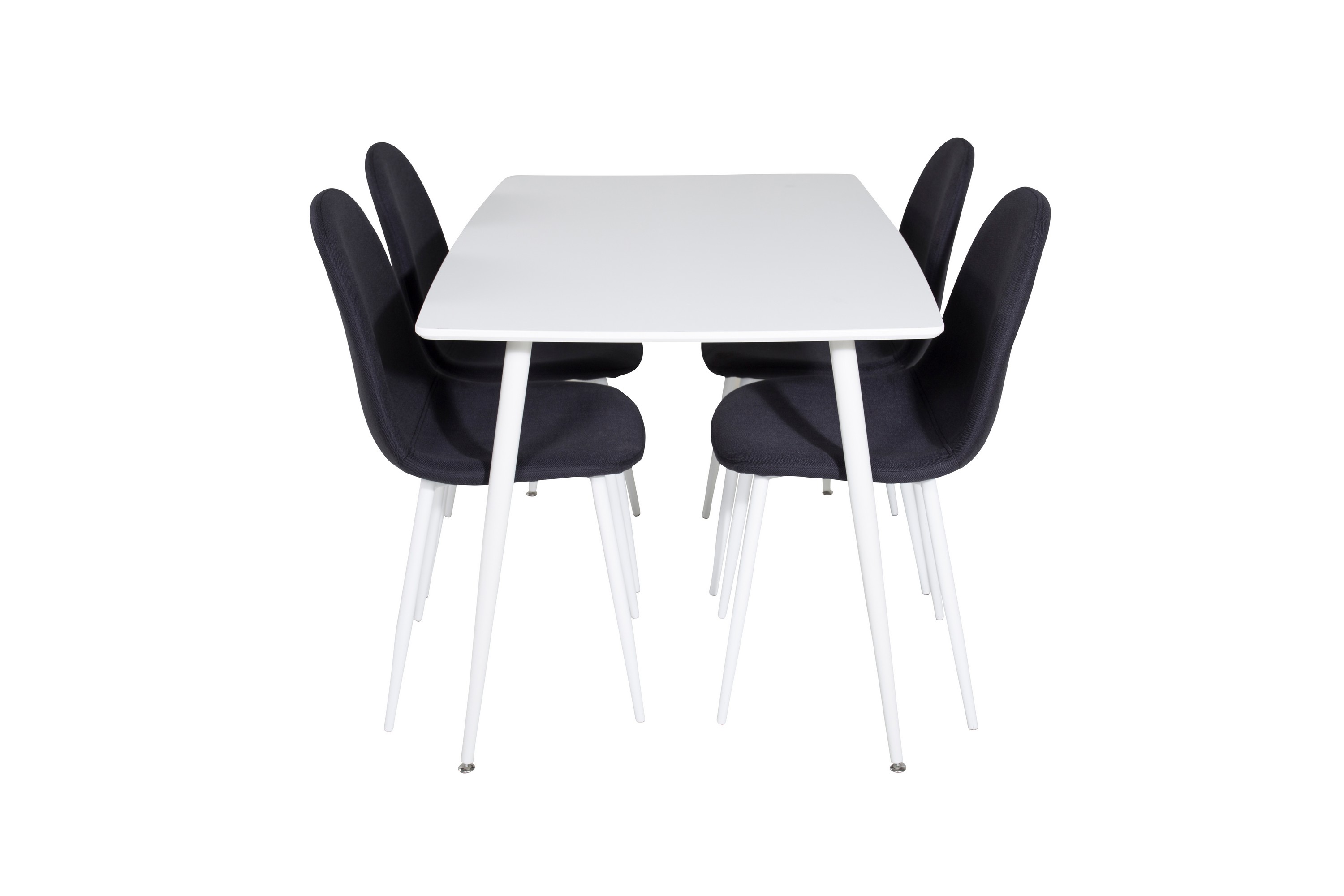 Polar Matgrupp 120 cm Rektangulär med 4 Polar stolar Svart