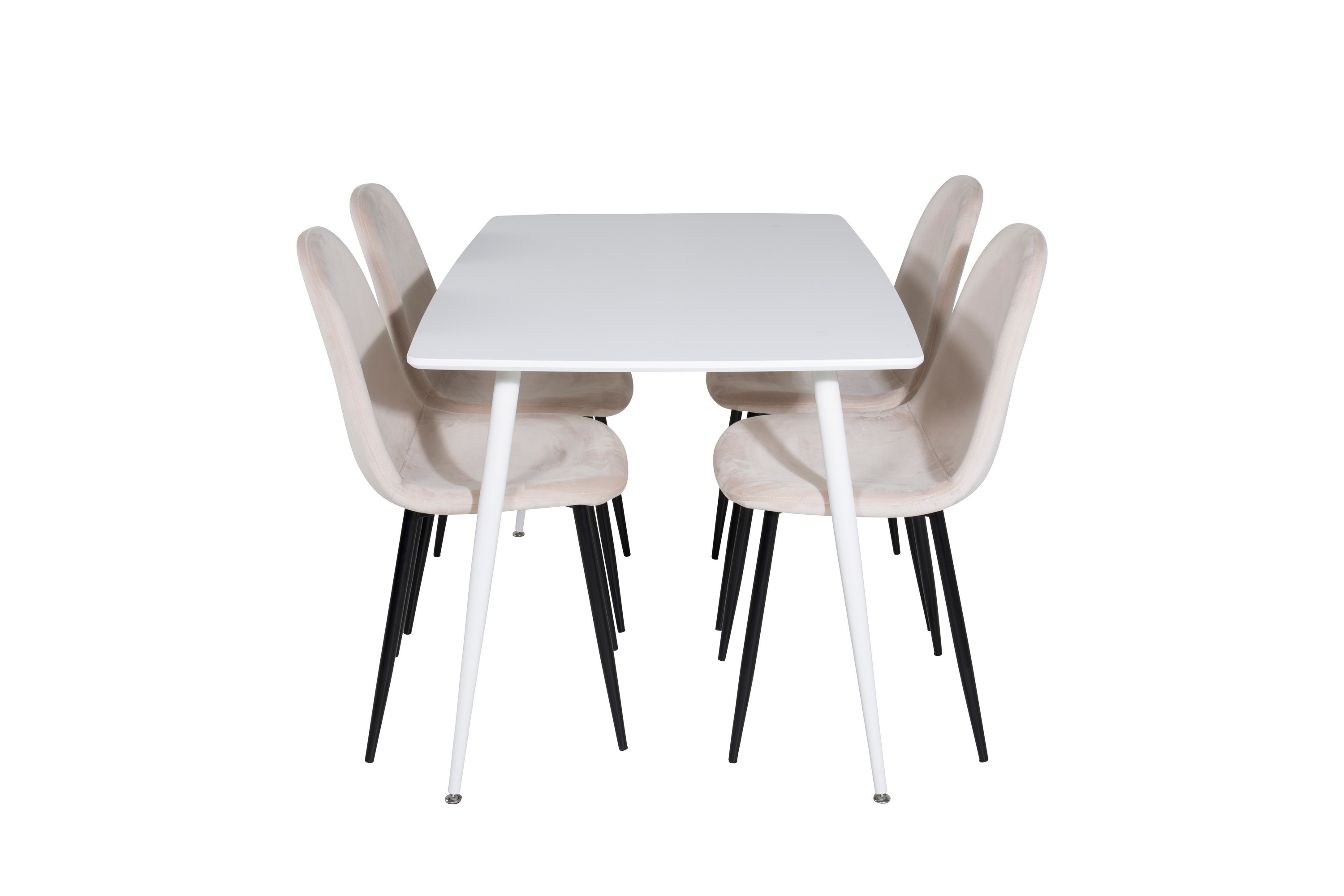 Polar Matgrupp 120 cm Rektangulär med 4 Polar stolar Beige