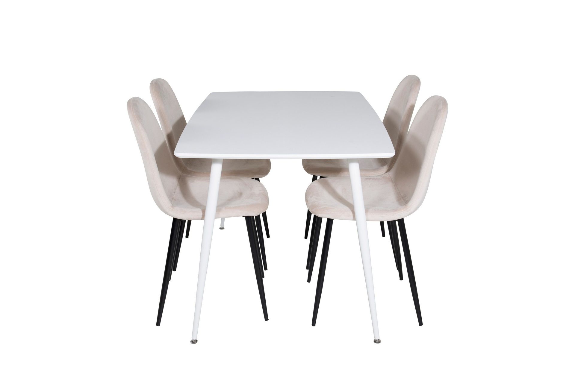 Polar Matgrupp 120 cm Rektangulär med 4 Polar stolar - Beige