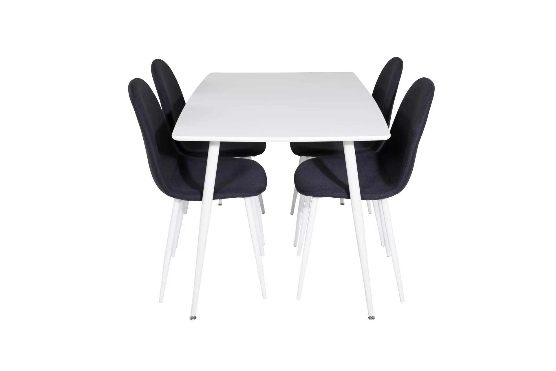 Polar Matgrupp 120 cm Rektangul&auml;r med 4 Polar stolar - Svart