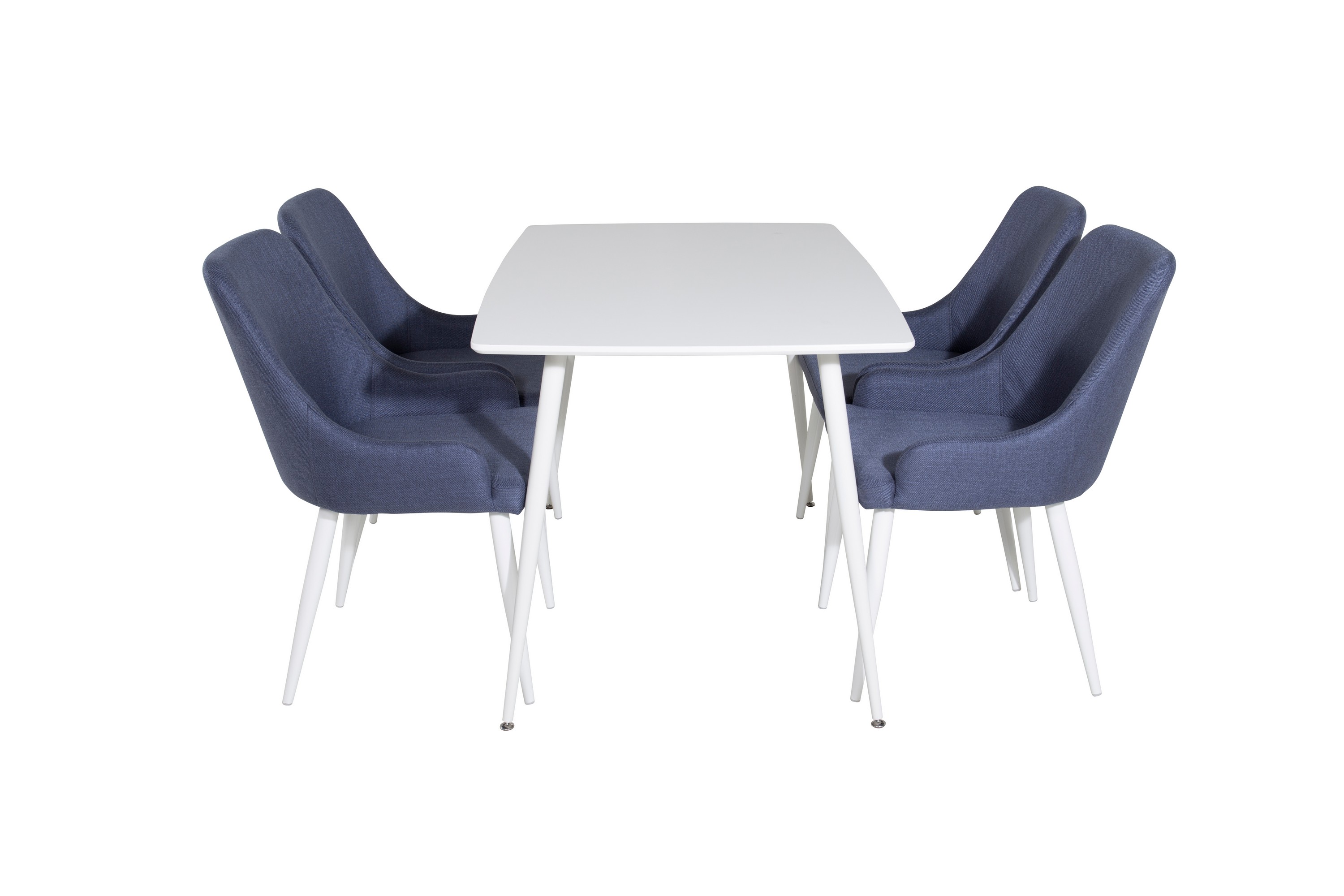 Polar Matgrupp 120 cm Rund med 4 Plaza stolar Blå