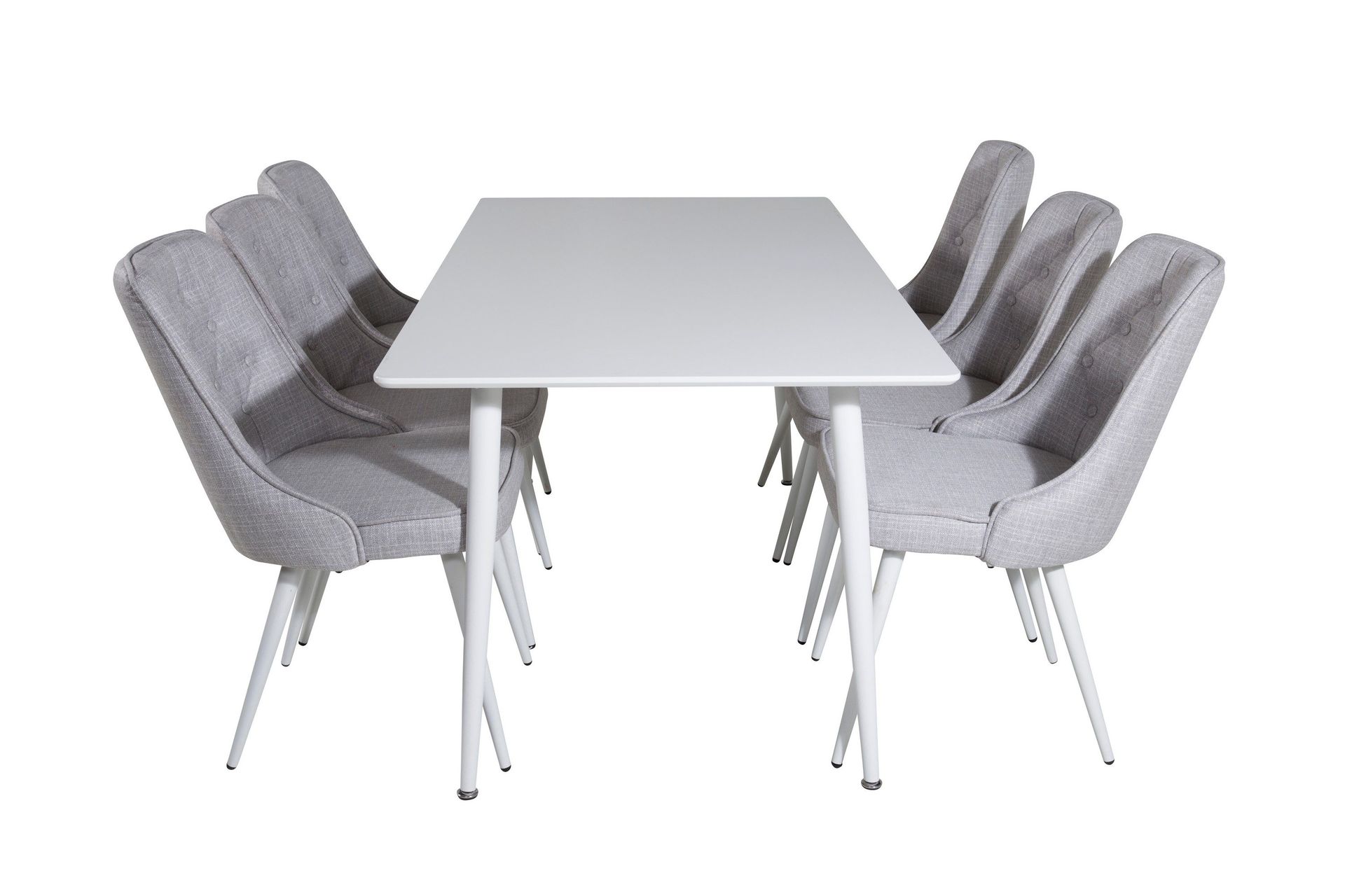 Polar Matgrupp 180 cm Rektangul&auml;r med 6 Velvet Deluxe stolar - Gr&aring;