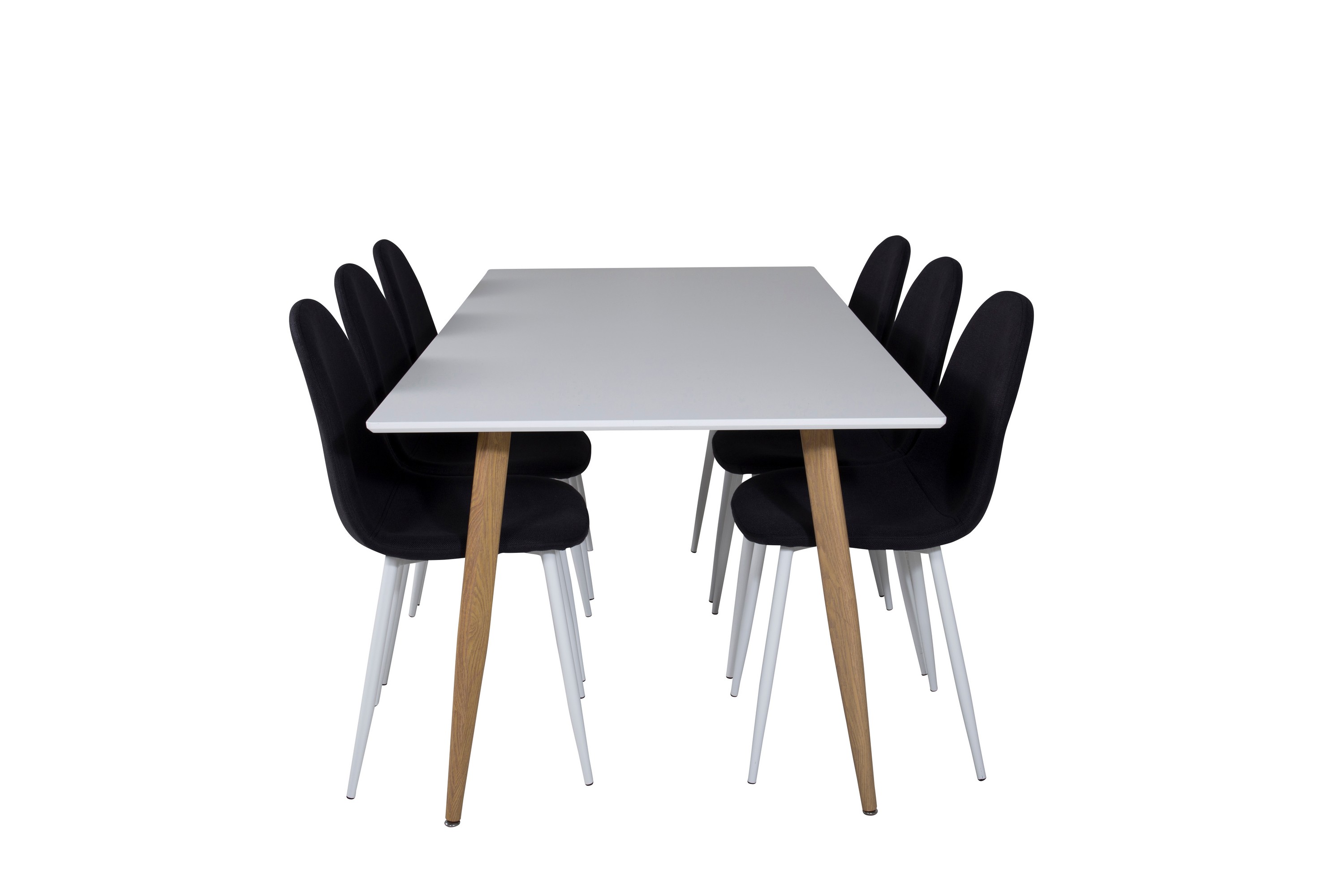 Polar Matgrupp 180 cm Rektangulär med 6 Polar stolar Svart