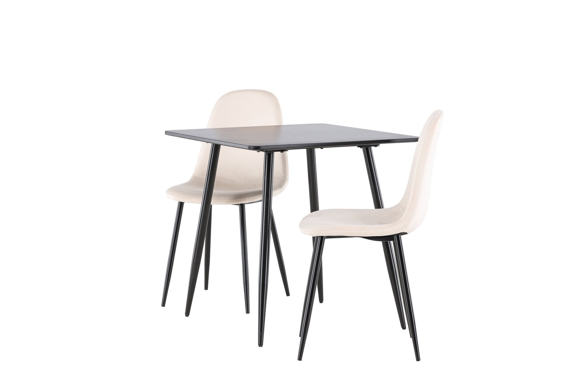 Polar Matgrupp 75 cm Kvadratisk med 2 Polar stolar - Svart/Beige