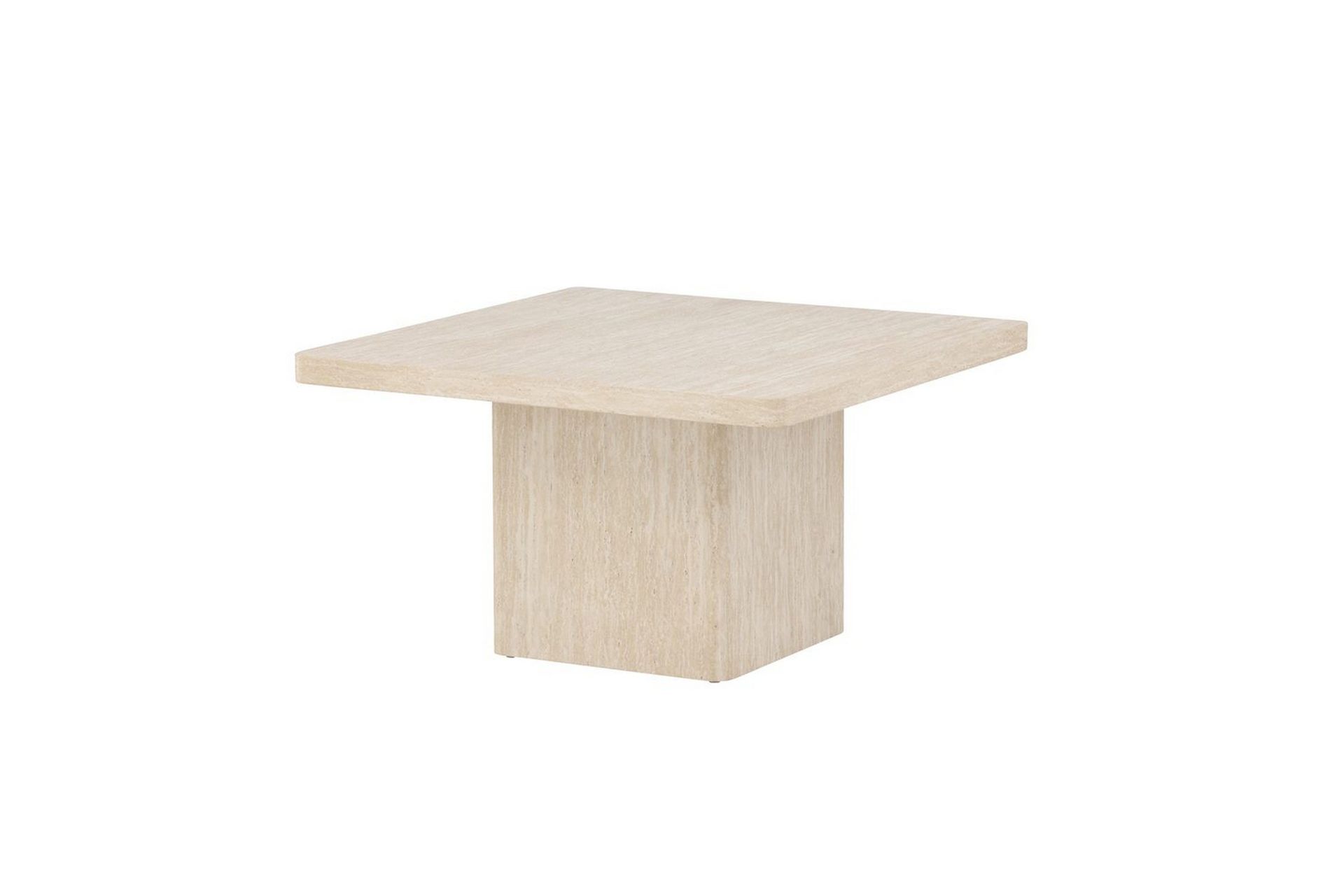 Qvart Kvadratiskt Soffbord i Sten - Beige