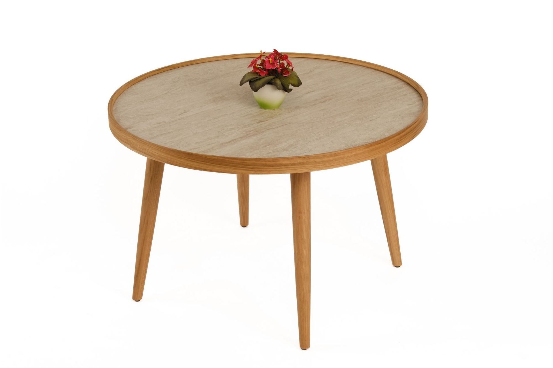 Ranvik Soffbord 80x48x80 cm - Ek och travertin