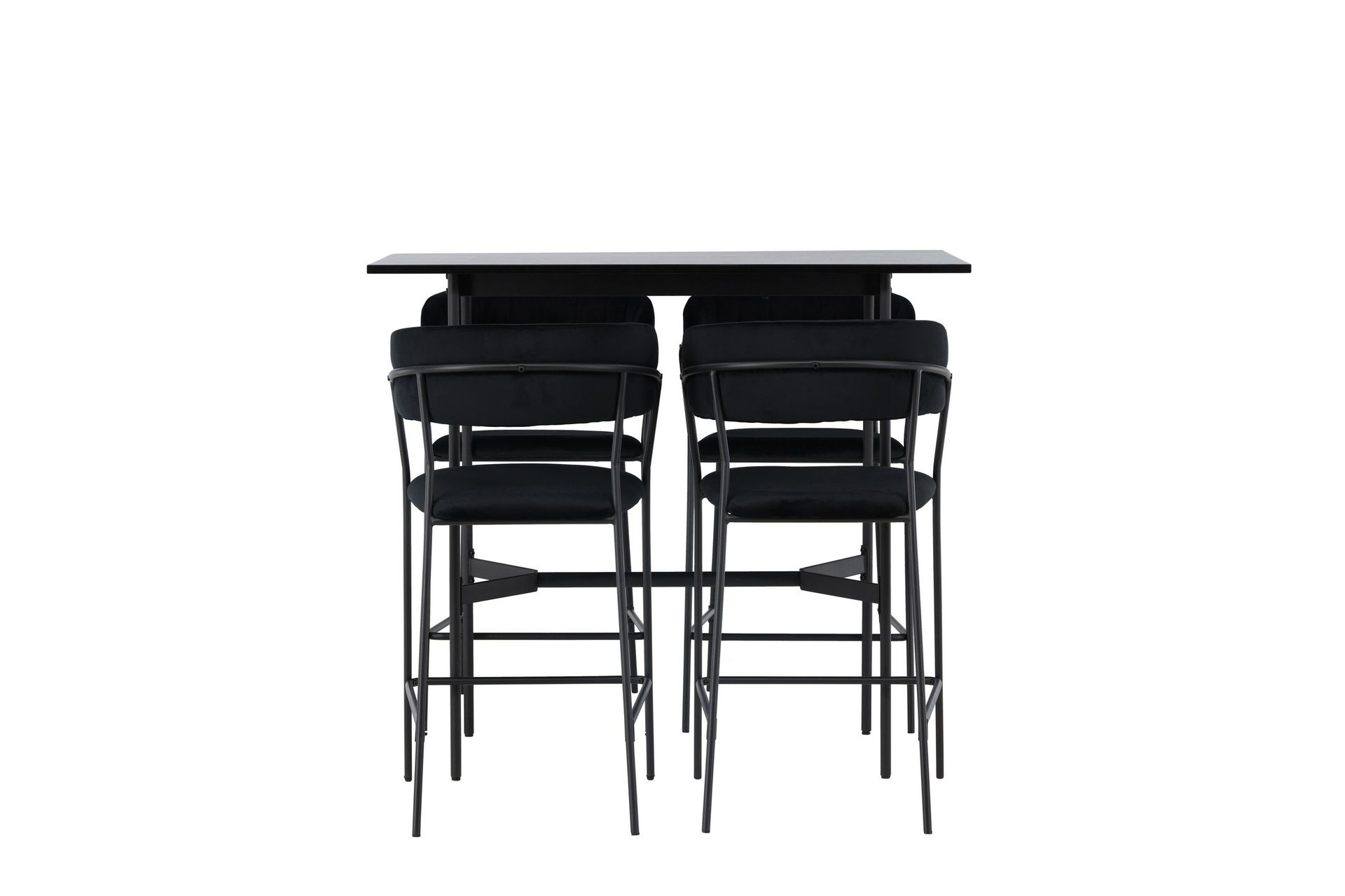 Rax Matgrupp 120 cm Rektangul&auml;r med 4 Lui stolar - Svart