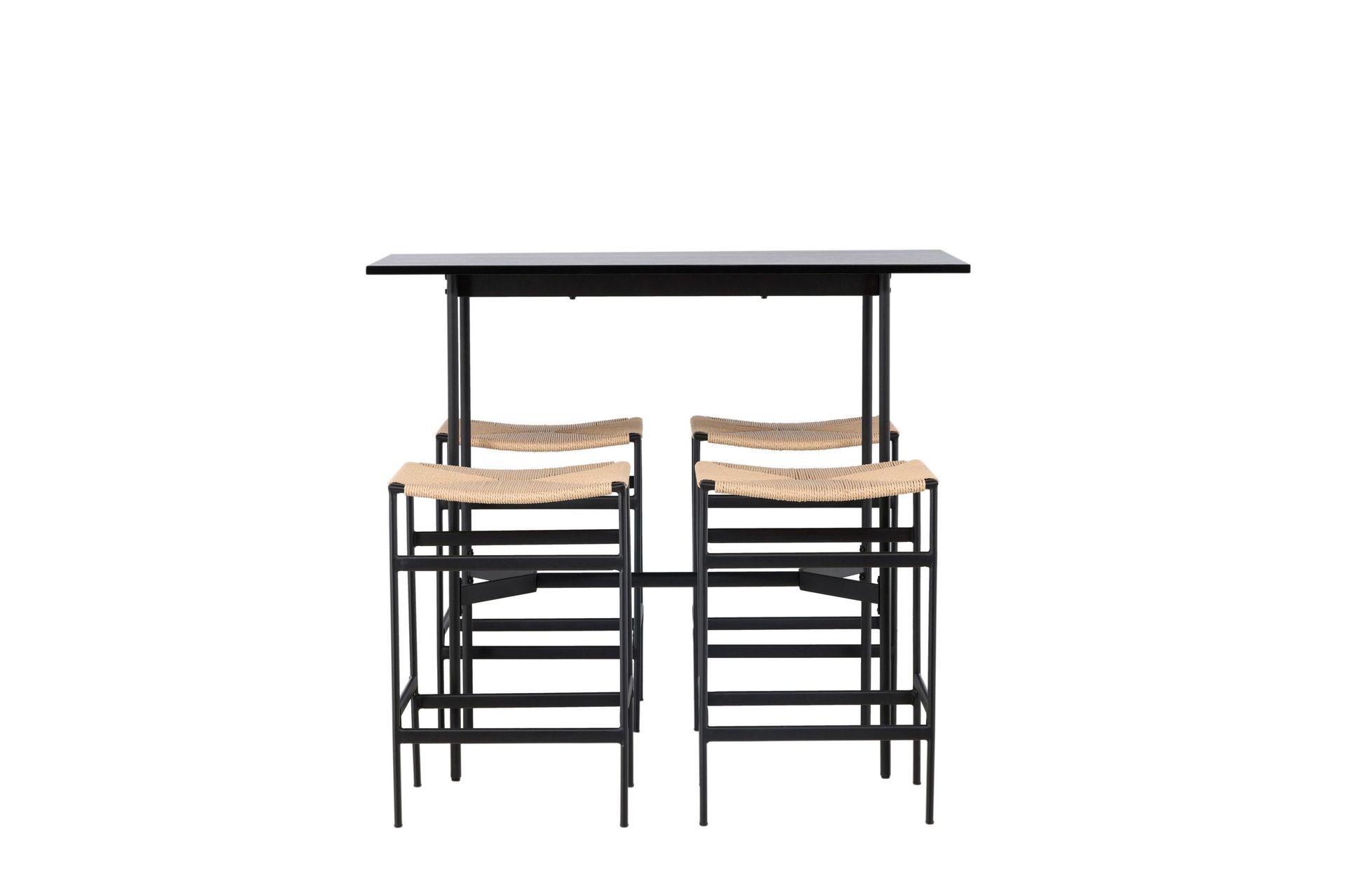 Rax Matgrupp 120 cm Rektangul&auml;r med 4 Polly stolar - Svart