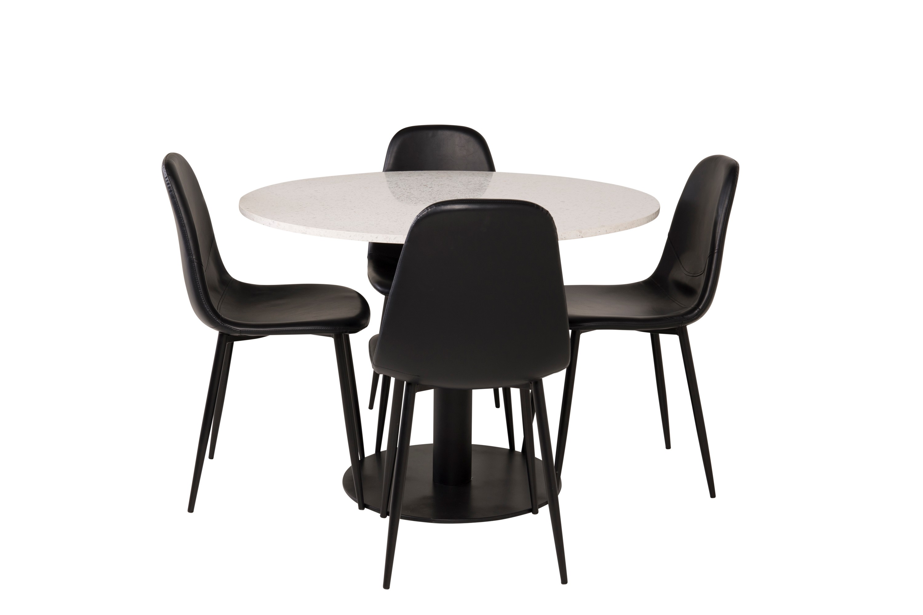 Razzia Matgrupp 106 cm Rund med 4 Polar stolar Svart