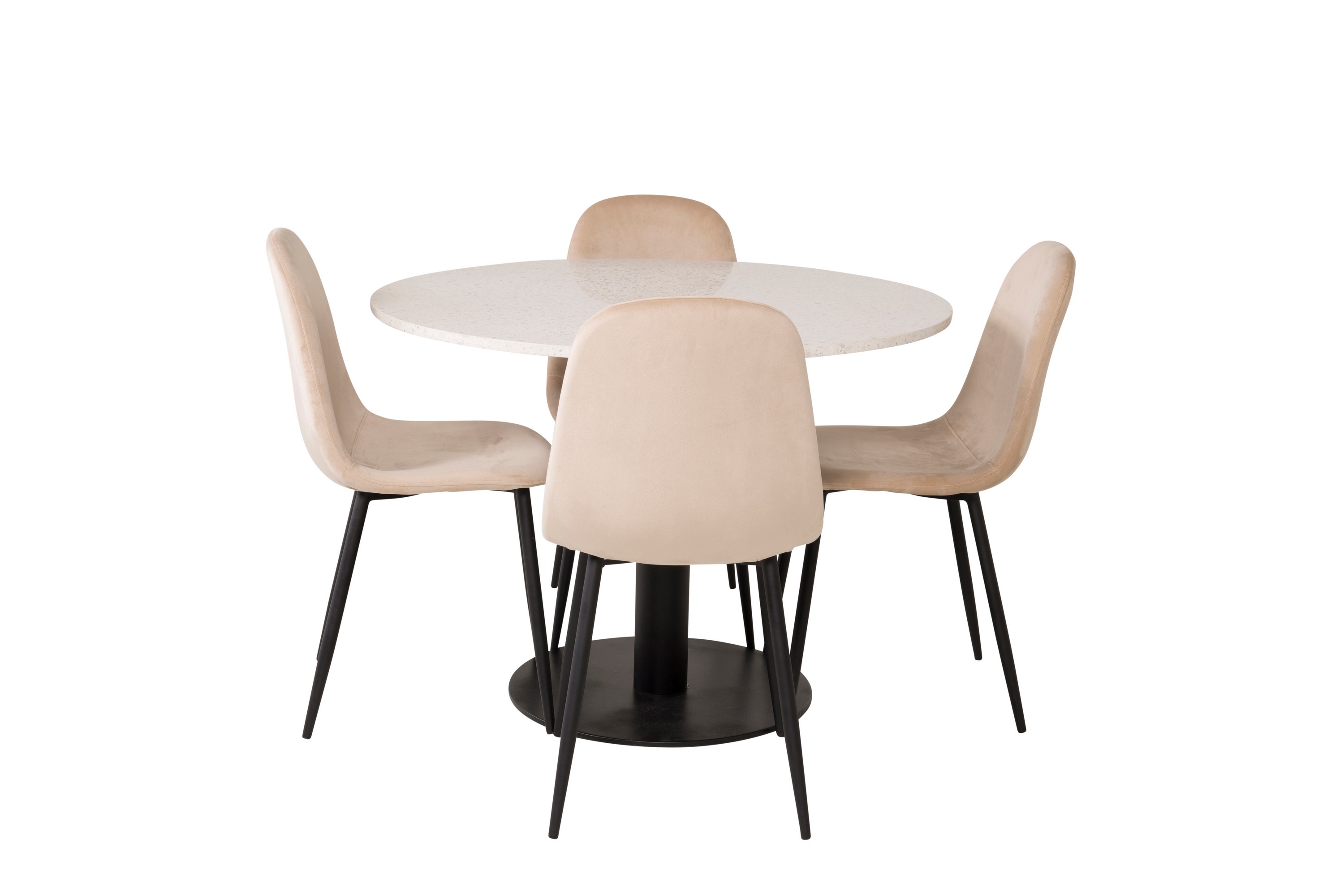 Razzia Matgrupp 106 cm Rund med 4 Polar stolar Beige