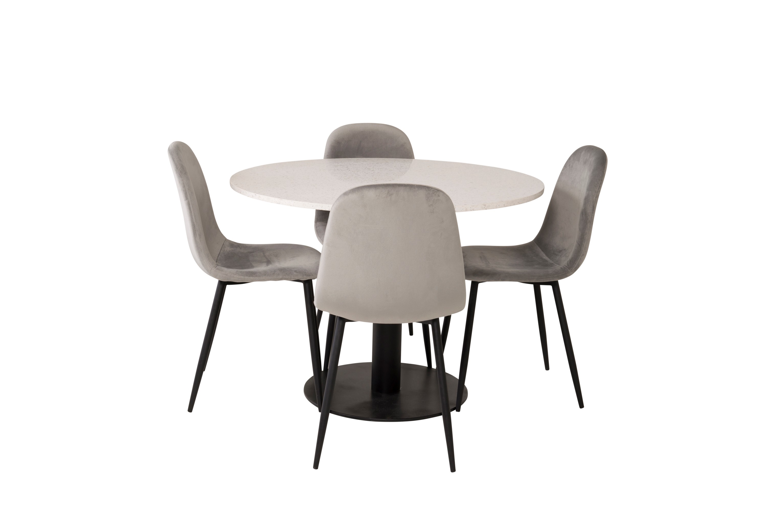 razzia matgrupp 106 cm rund med 4 polar stolar - svart