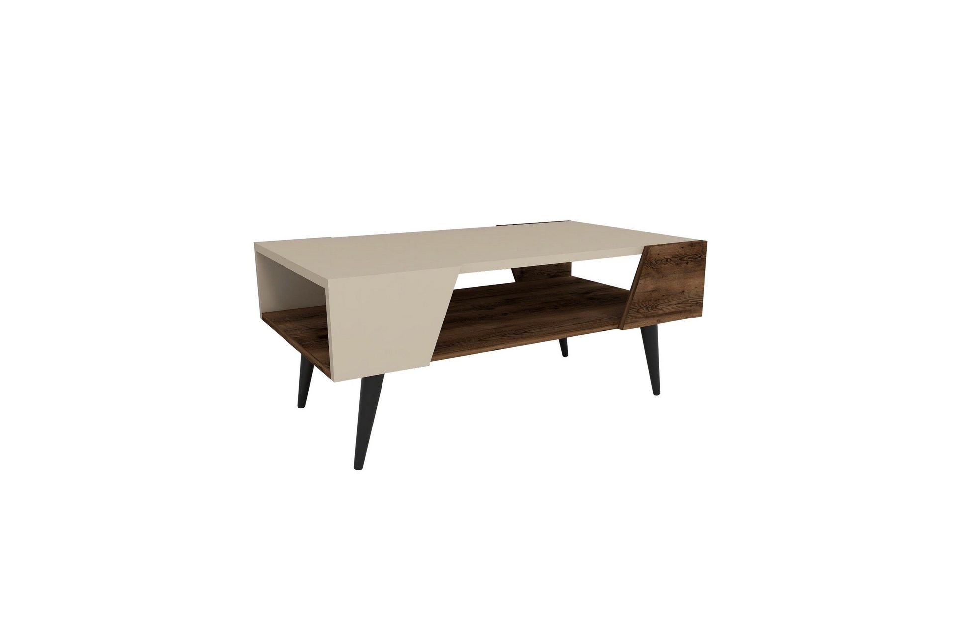 Rebelo Soffbord 90 cm - Beige/Ljusbrun