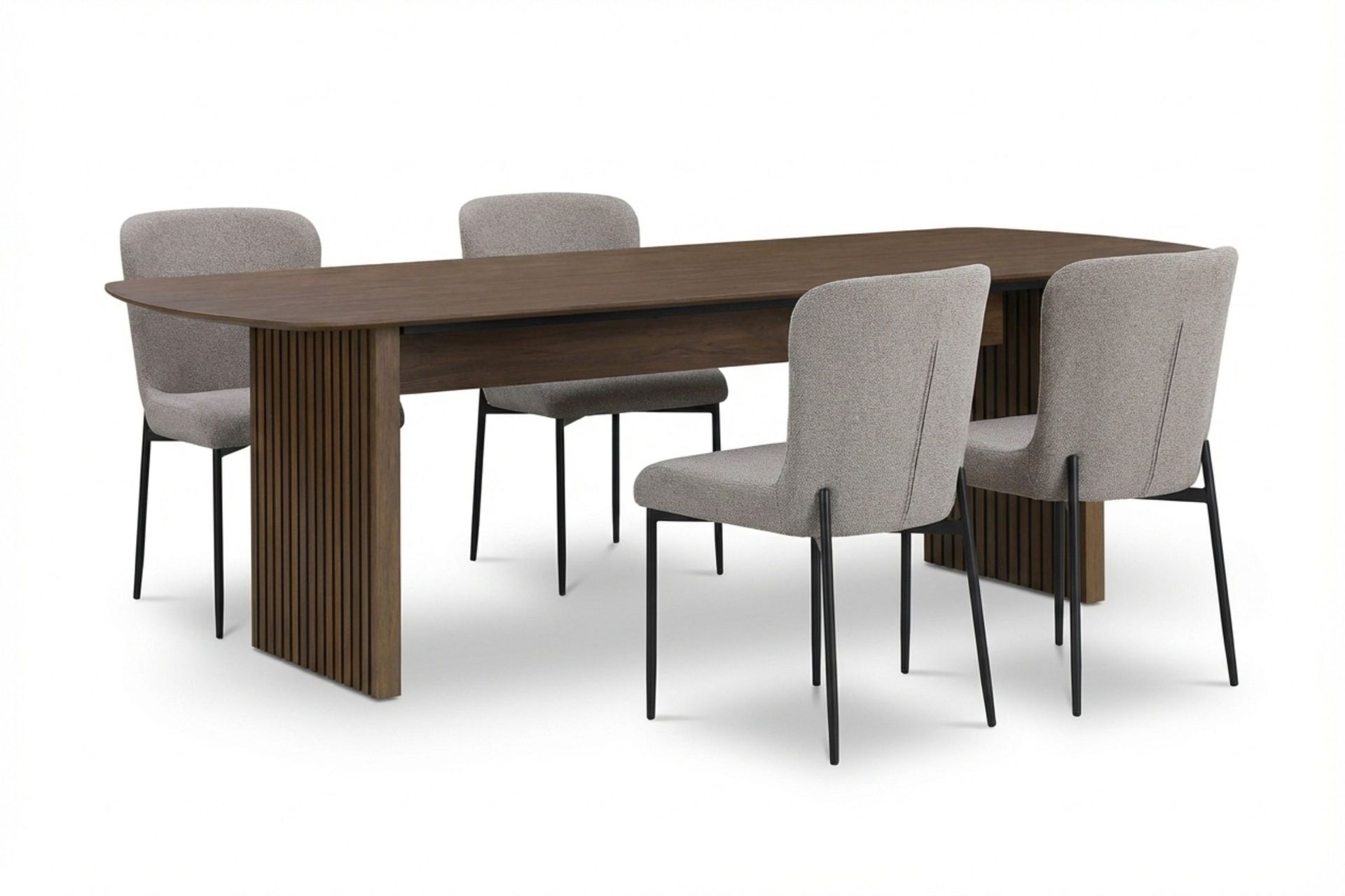 Richeto Matgrupp R&ouml;kt Ek 180 cm med 4 Elsie Matstolar - R&ouml;kt ek/Ljusgr&aring;