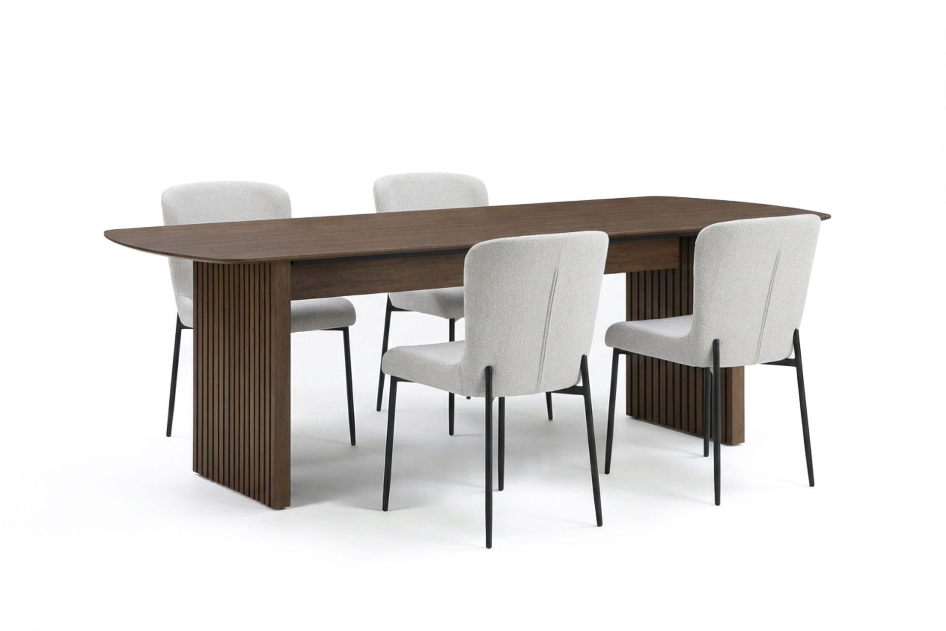 Richeto Matgrupp R&ouml;kt Ek 180 cm med 4 Elsie Matstolar - R&ouml;kt ek/Vit