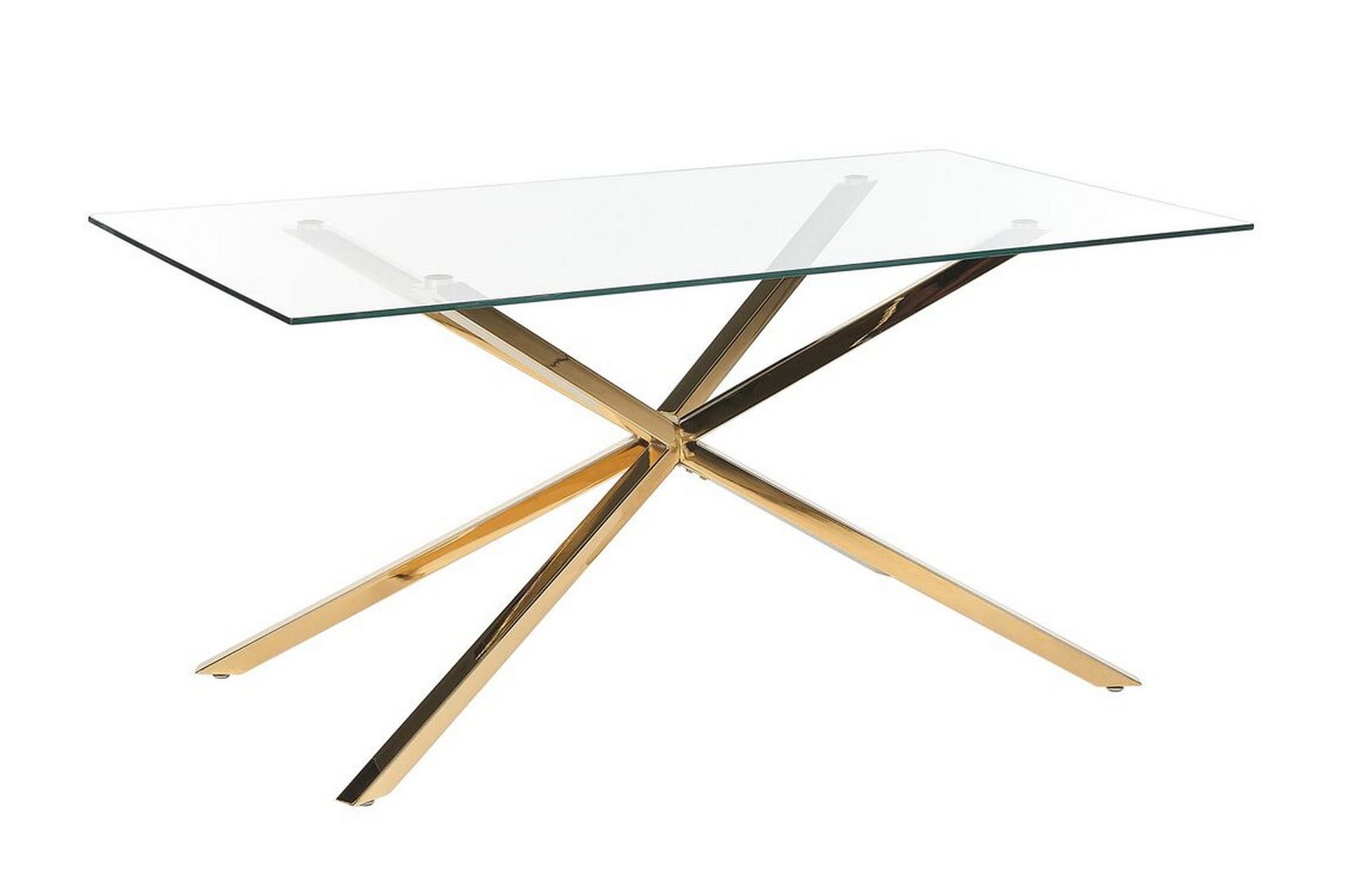 rimbey matbord 90x160 cm - transparent/guld