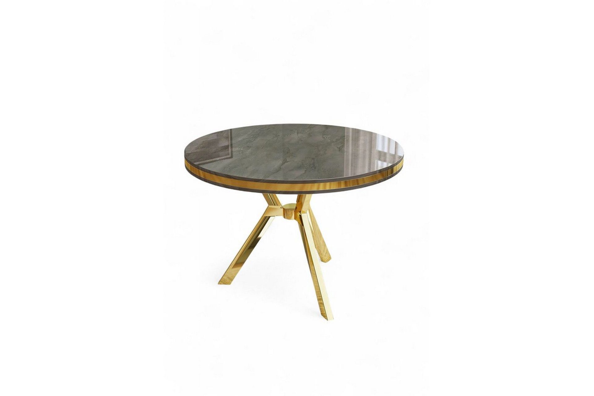Rivor Matbord 90 cm Rund - Antracit/Guld