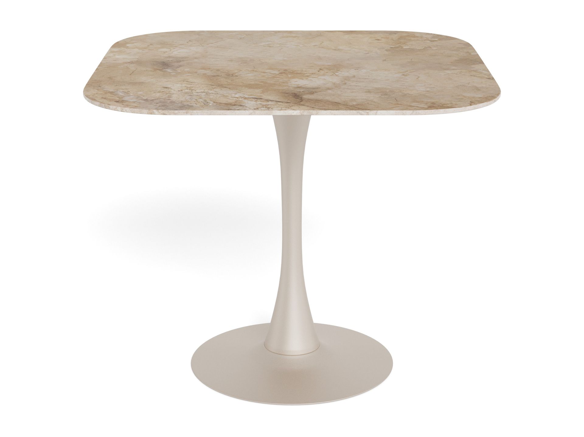 Salm Matbord 90 cm Kvadratisk - Brun Keramiktopp; Gr&aring; Bas