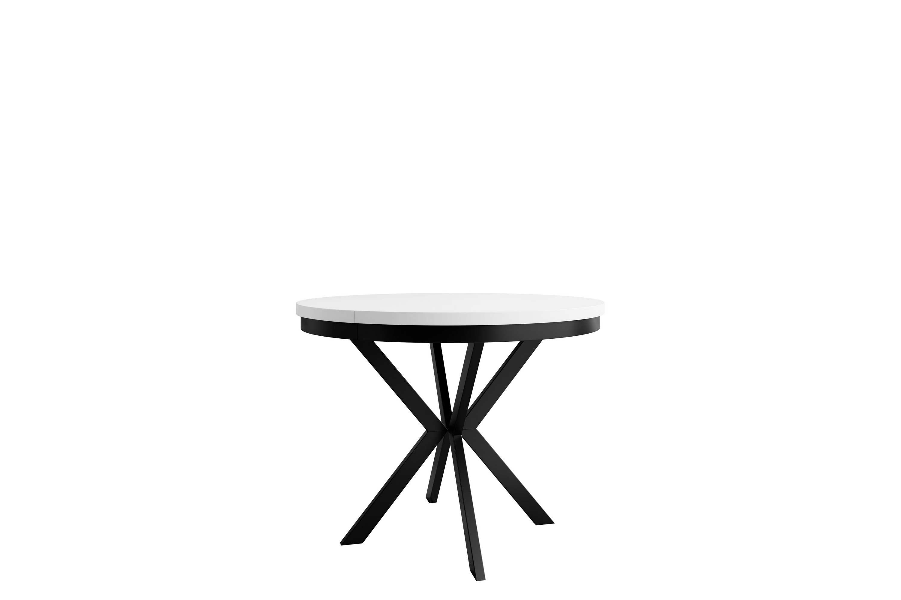 sereth matbord 100 cm rund - vit/svart